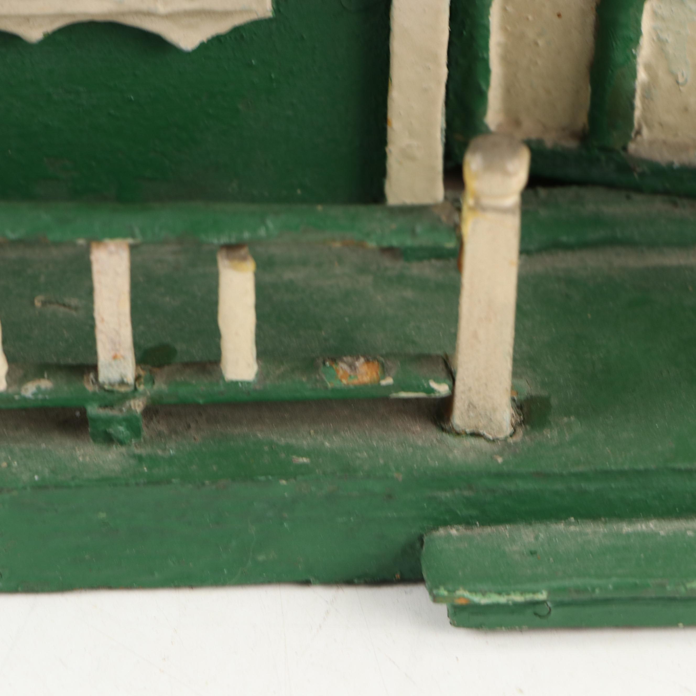 Handmade Folk Art Style Paint-Decorated Wood Miniature House