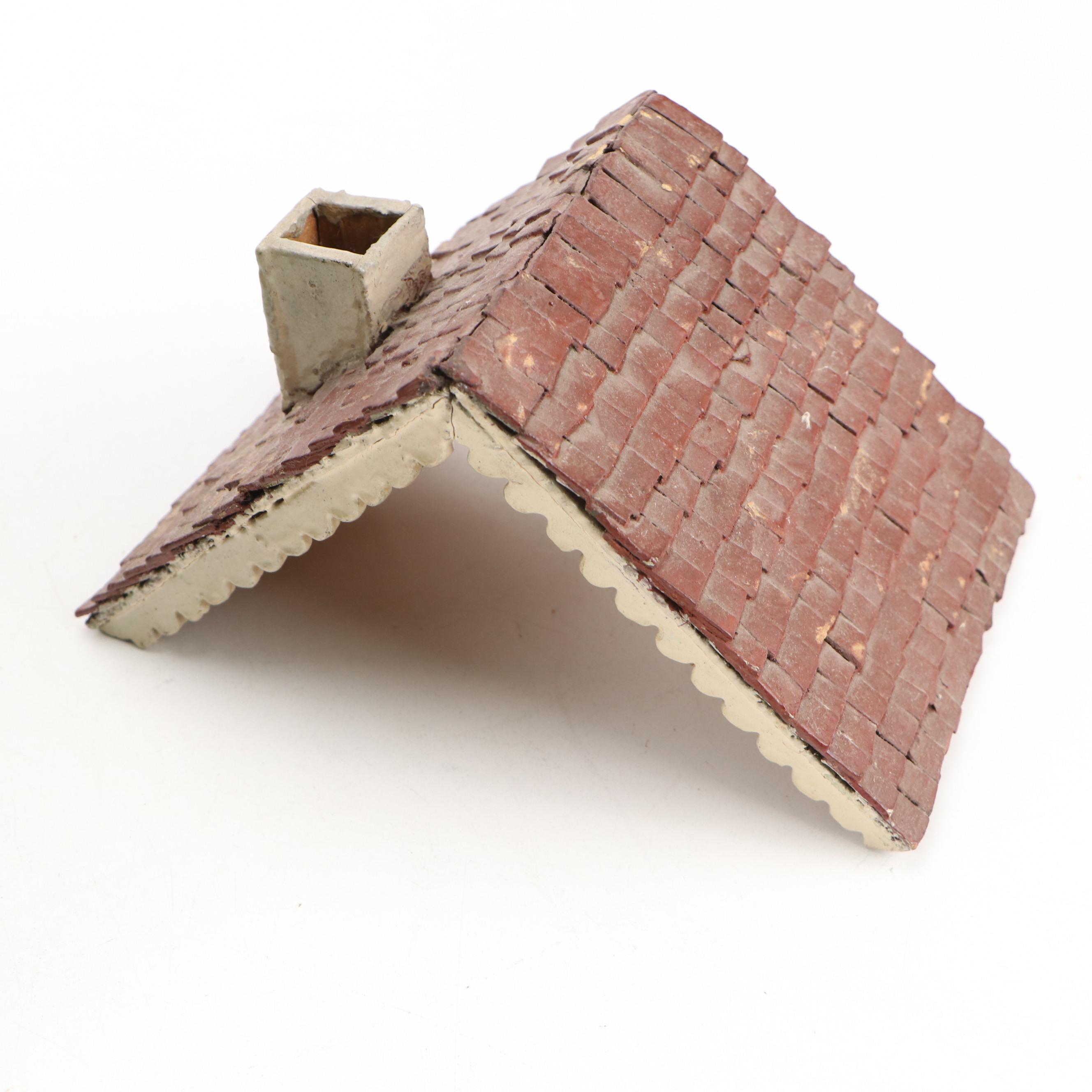 Handmade Folk Art Style Paint-Decorated Wood Miniature House