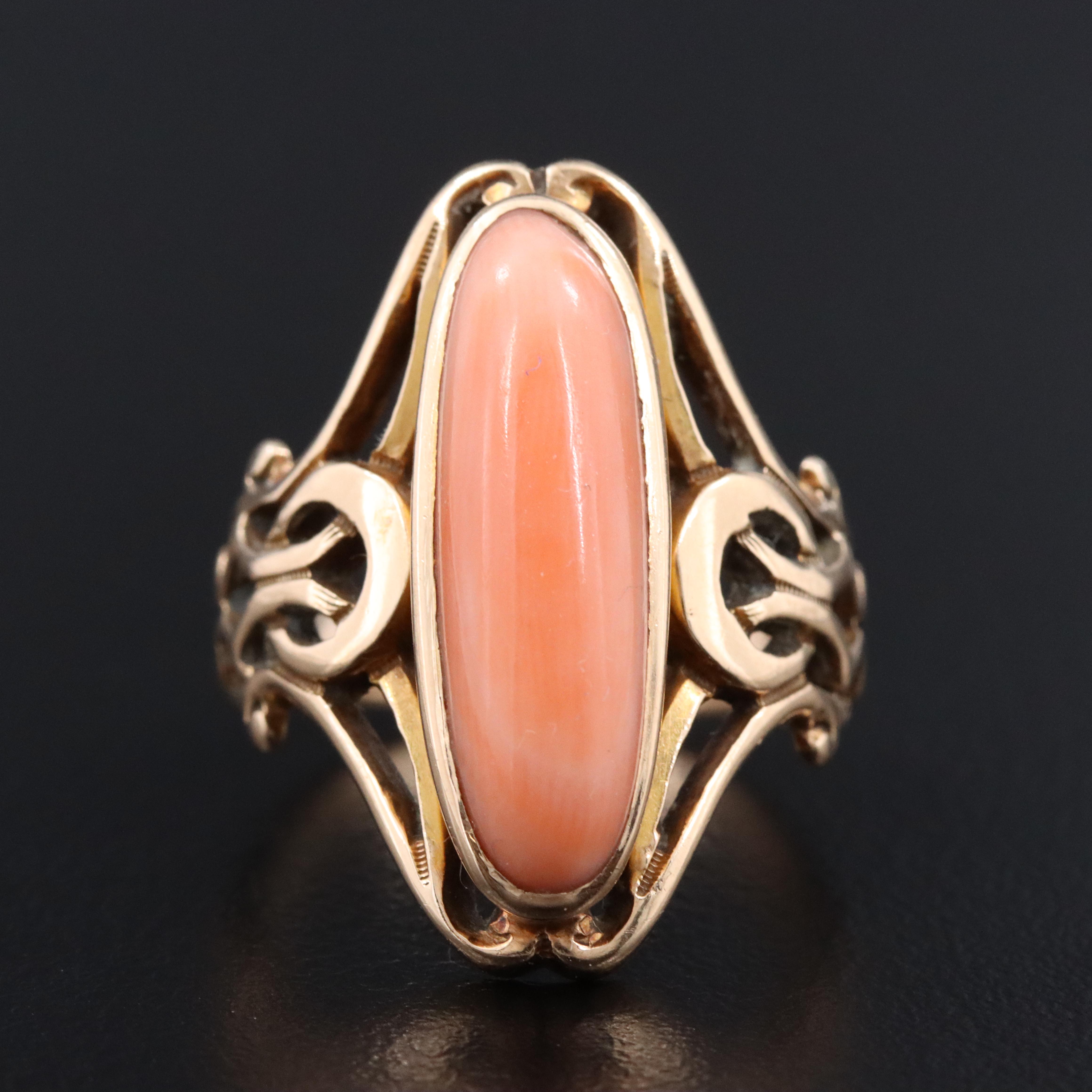 Vintage 10K Coral Ring