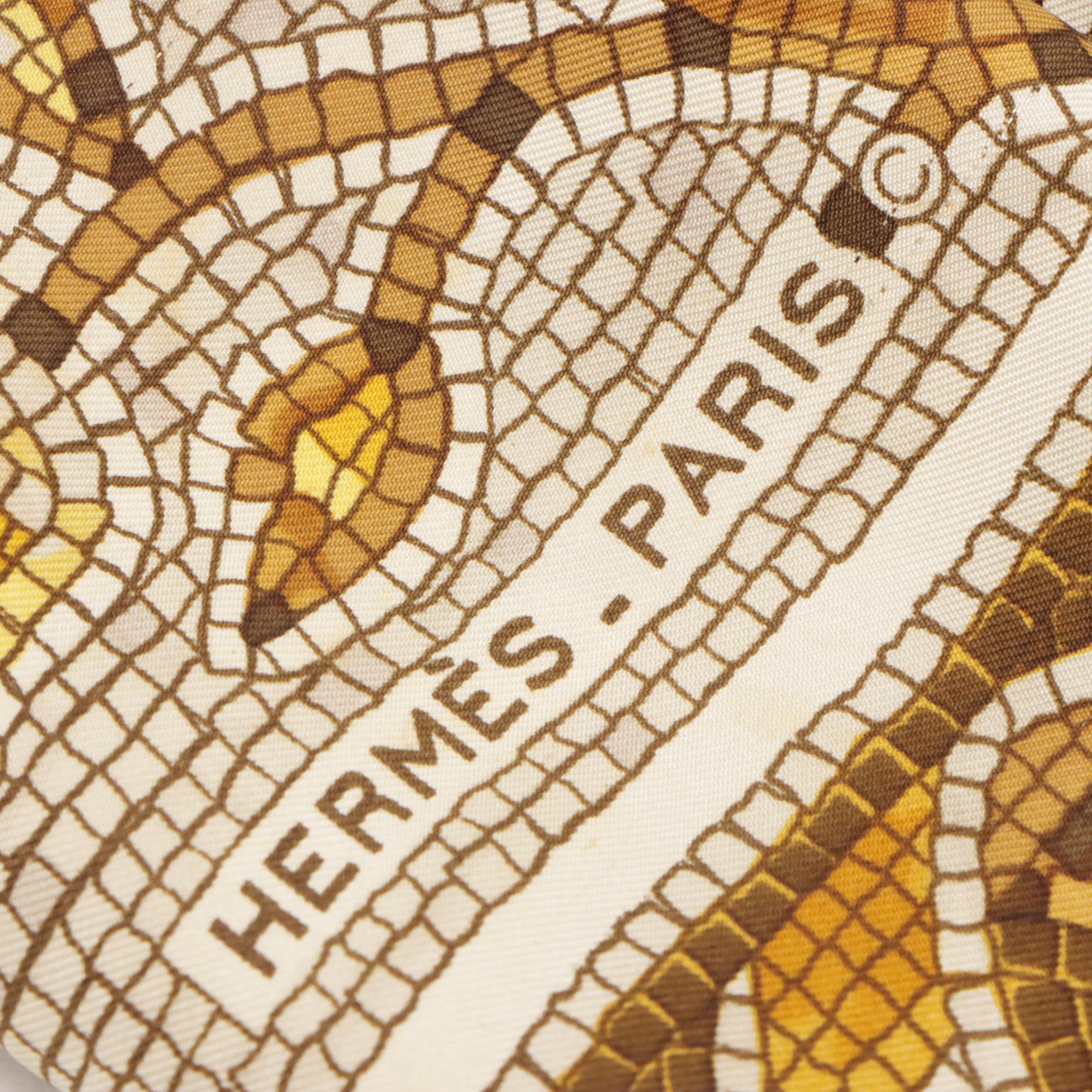 Hermès "Animal Mosaic" Scarf 90 in Silk Twill