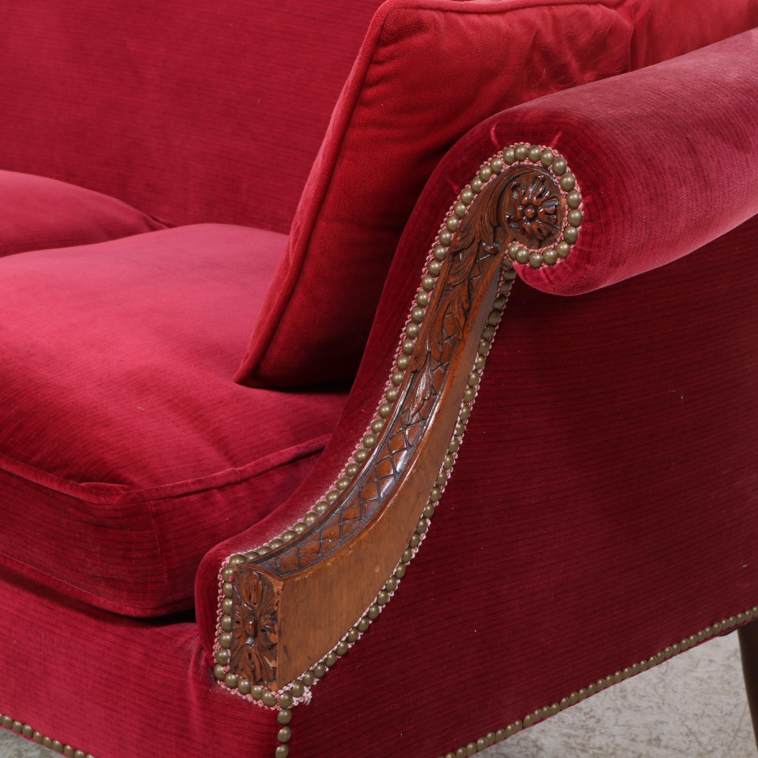 Chippendale Style Carved Mahogany Camelback Sofa, Early 20th Century
