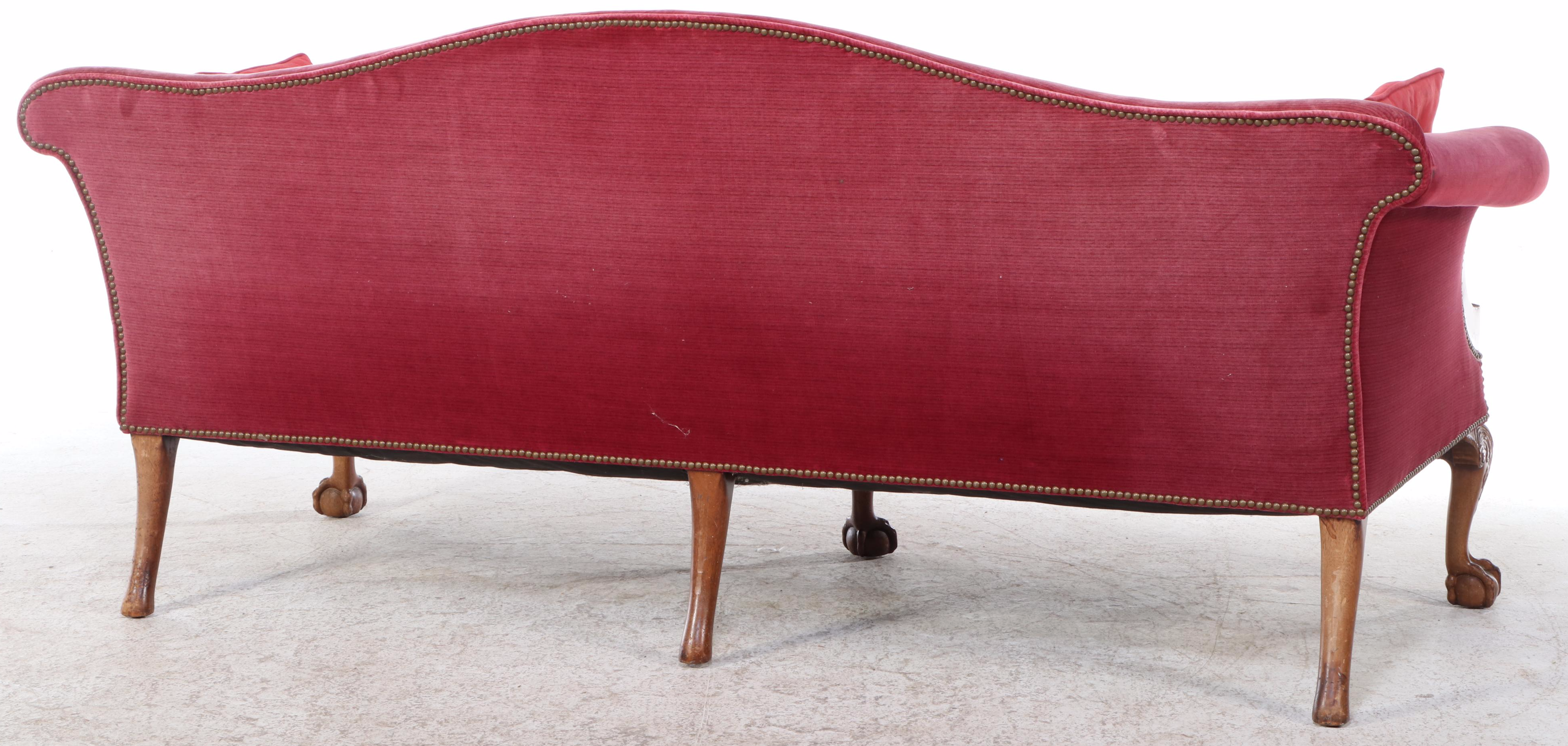Chippendale Style Carved Mahogany Camelback Sofa, Early 20th Century
