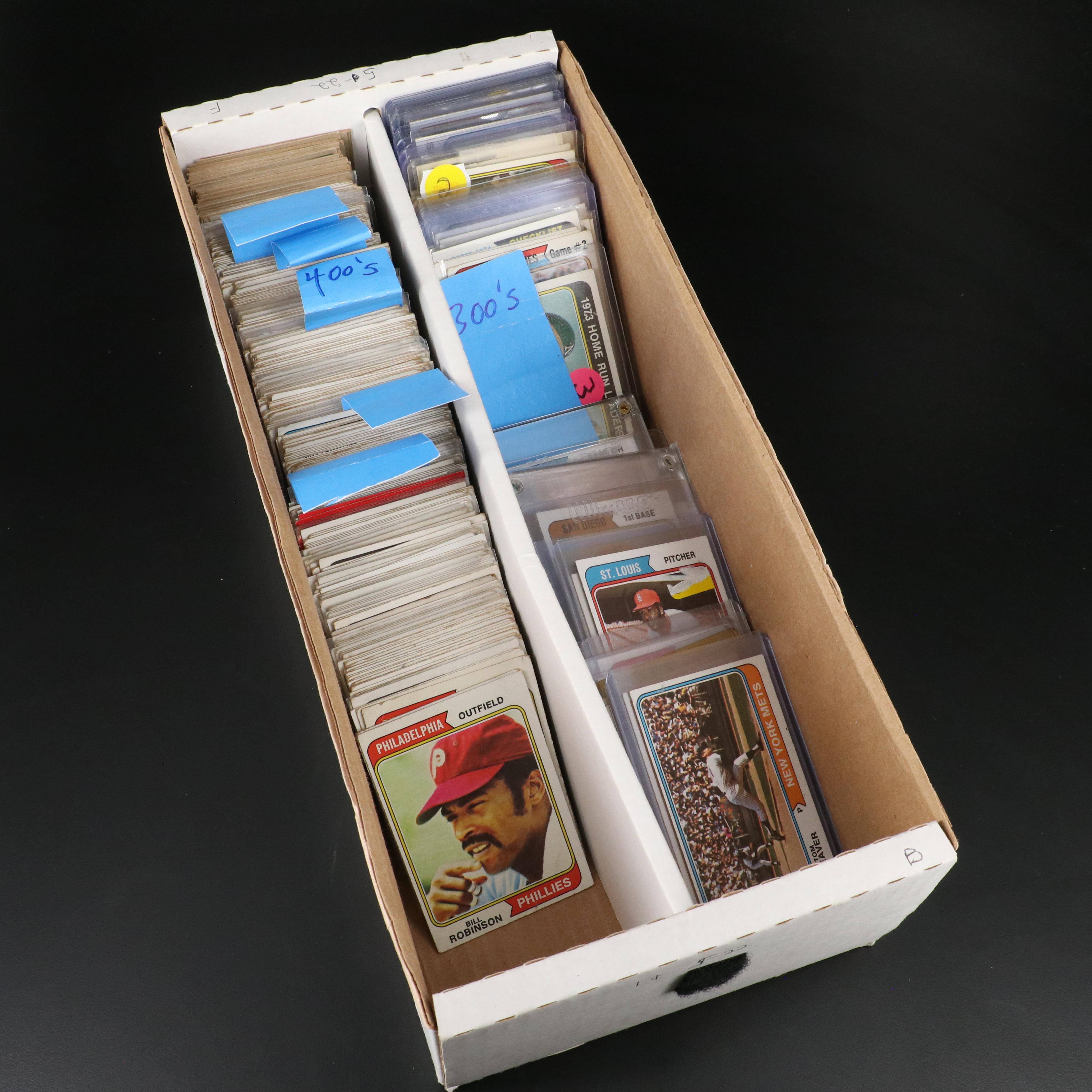 1974 Topps Baseball Cards Featuring Pete Rose, Nolan Ryan, Hank Aaron, and More