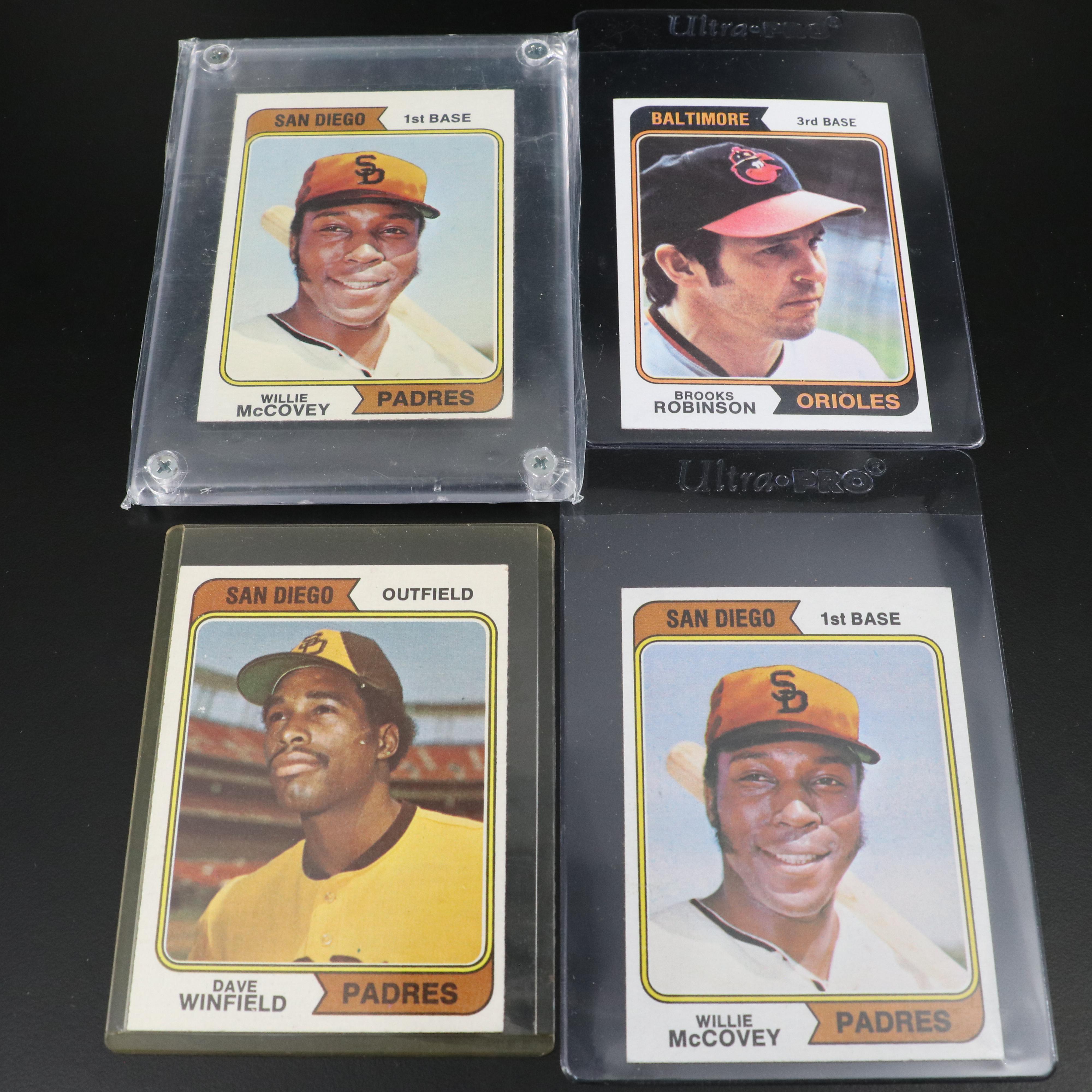 1974 Topps Baseball Cards Featuring Pete Rose, Nolan Ryan, Hank Aaron, and More