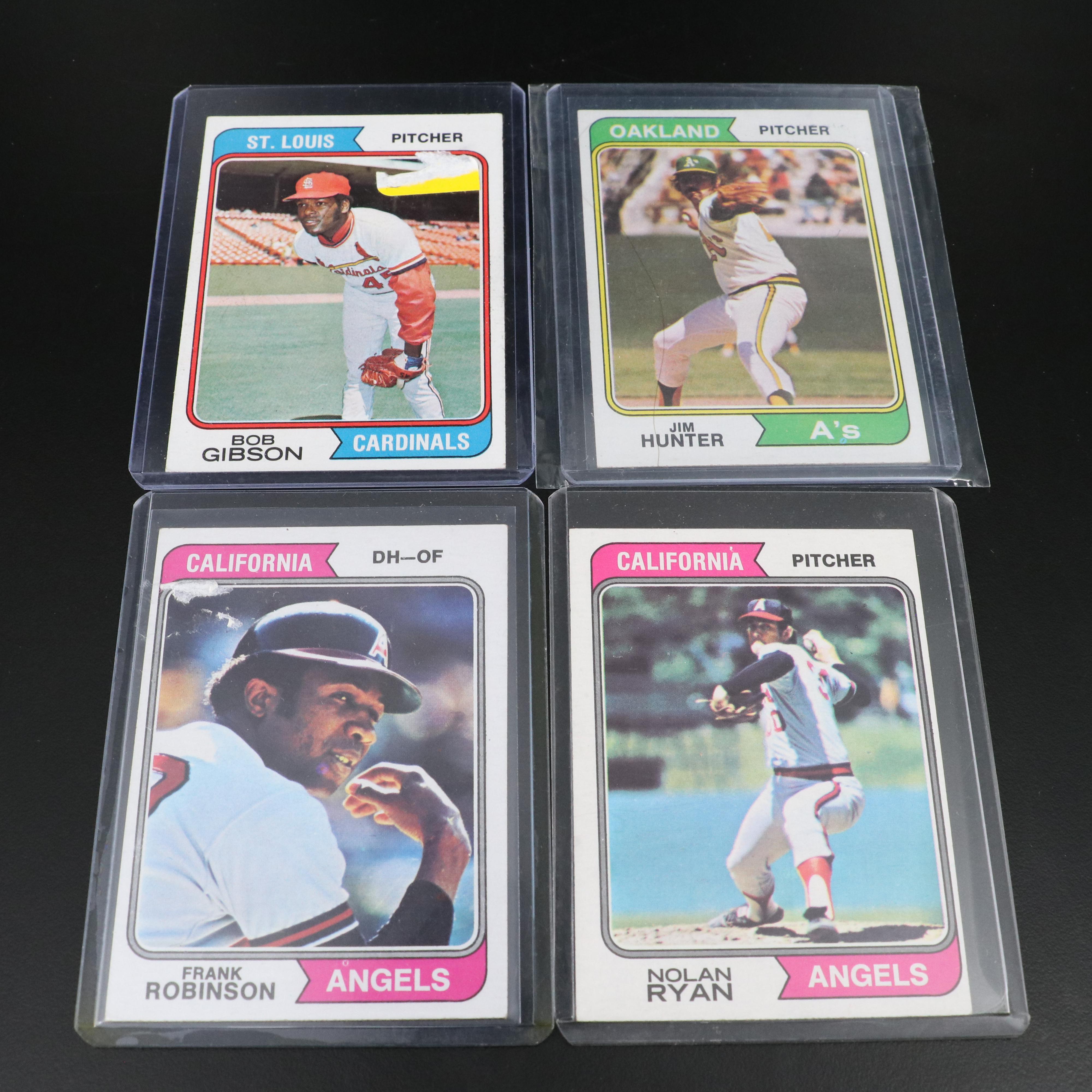 1974 Topps Baseball Cards Featuring Pete Rose, Nolan Ryan, Hank Aaron, and More