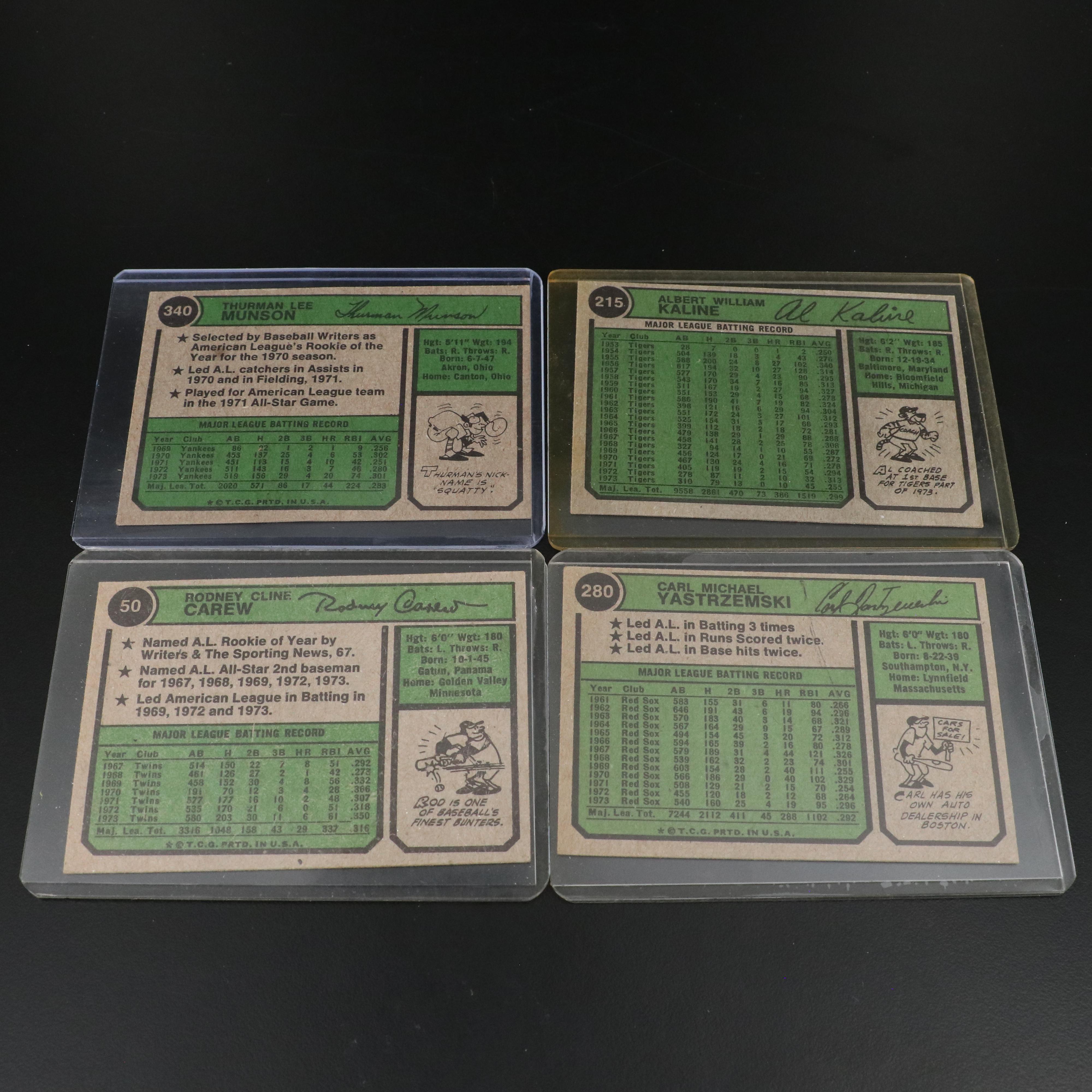 1974 Topps Baseball Cards Featuring Pete Rose, Nolan Ryan, Hank Aaron, and More