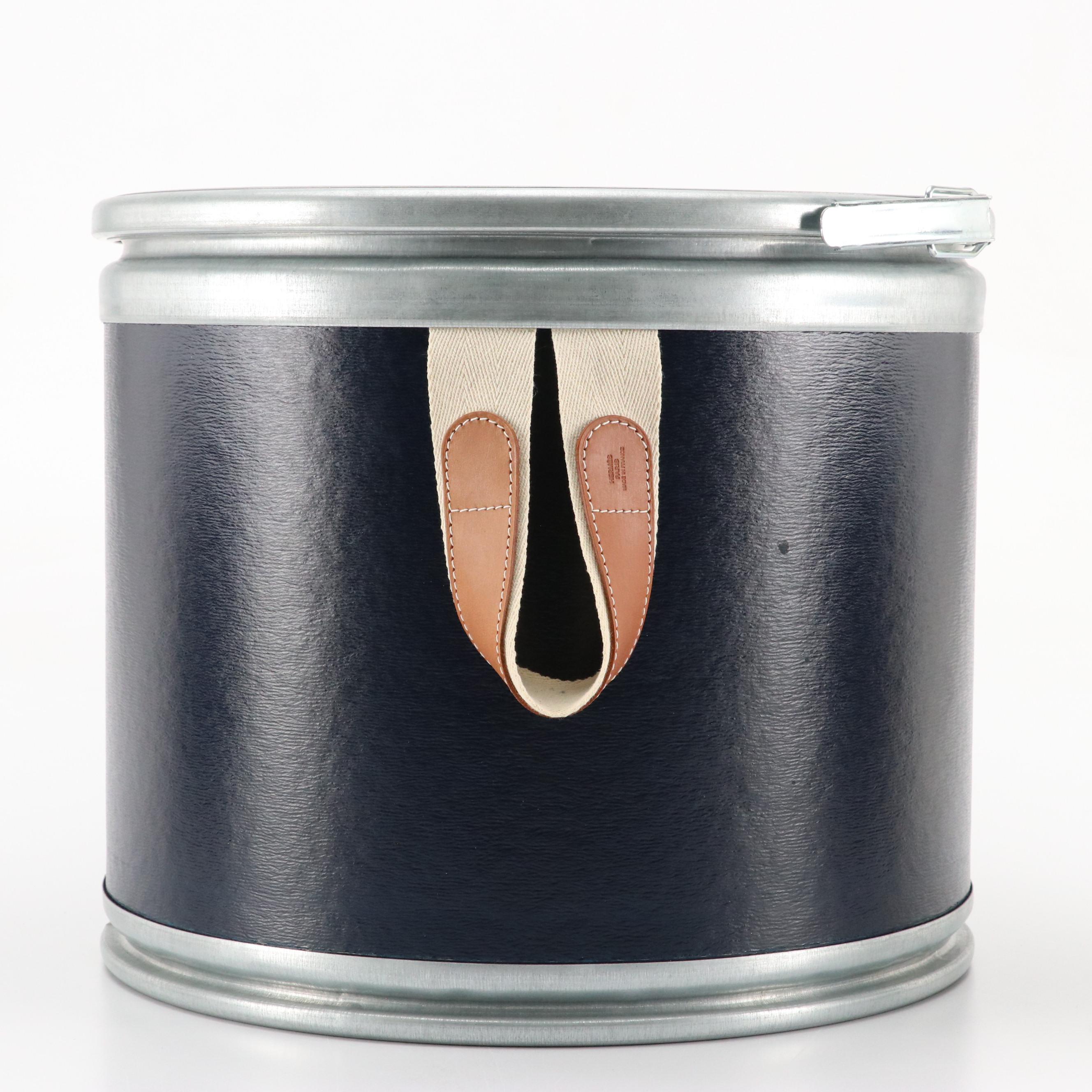 Hermès Sellier Saddle Box Storage Cylinder in Recycled Cardboard/Kraft Paper