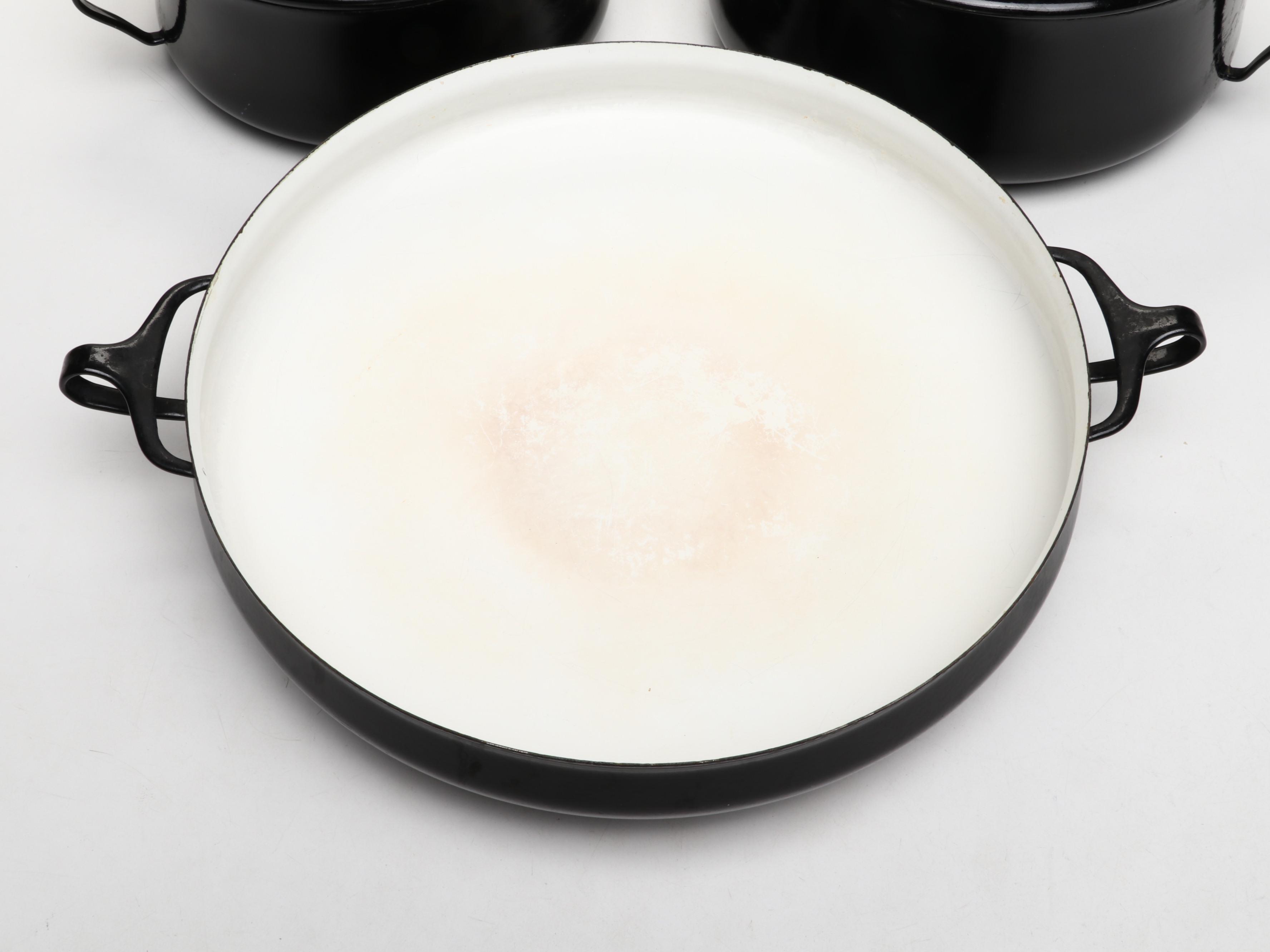 Set of Dansk Black Enamel Kobenstyle Cookware, 1970s