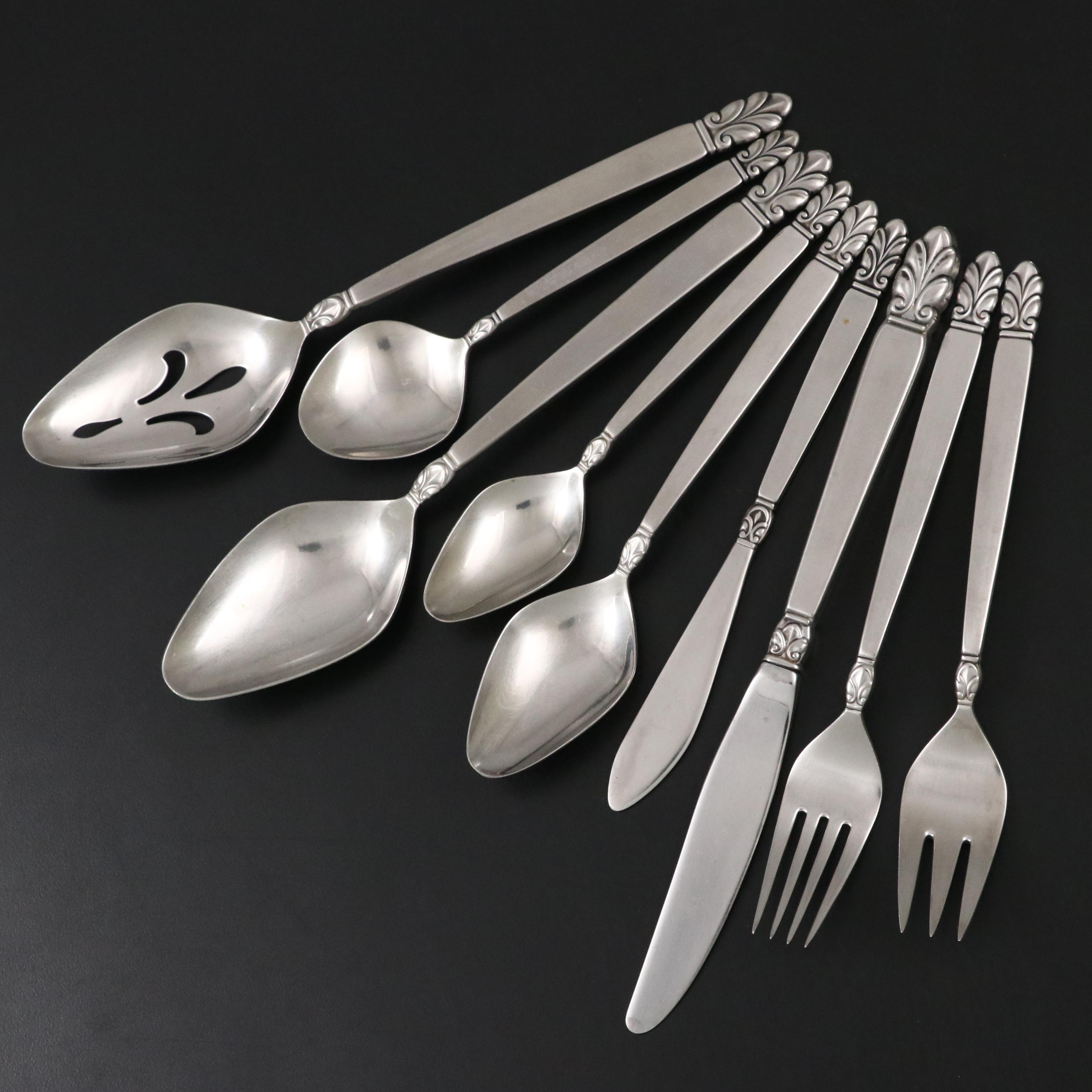 International Silver "Norse" Stainless Steel Flatware and Servers