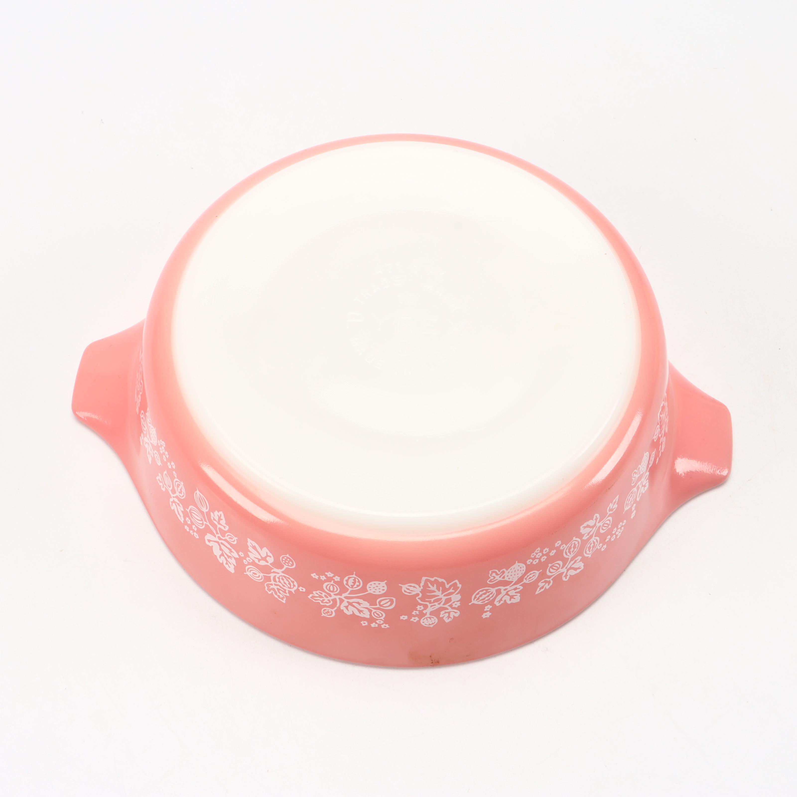 Pyrex "Gooseberry Pink" and Other Glass Bakeware, Mid-20th C.