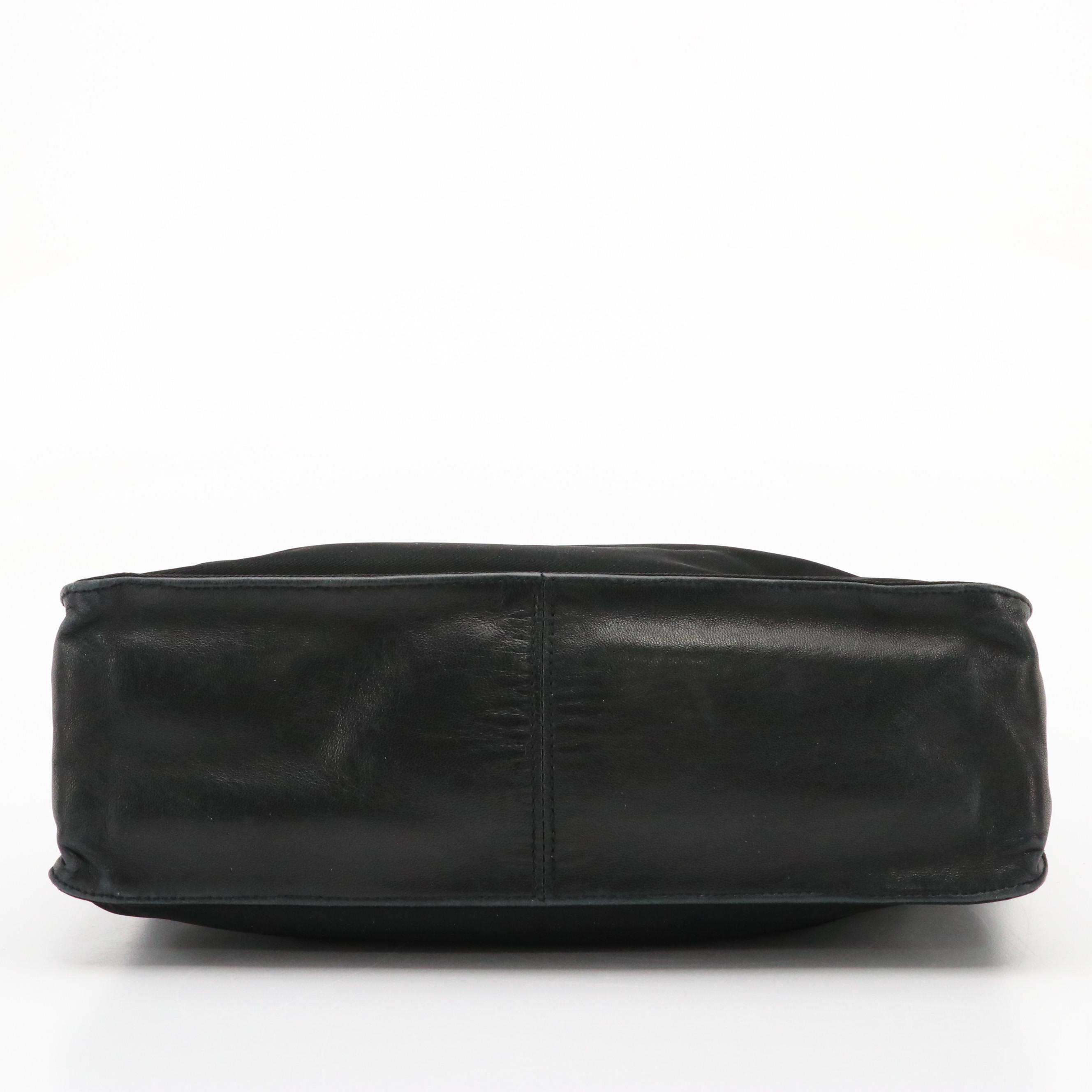 Prada Black Tessuto Nylon and Lambskin Leather Shoulder Bag
