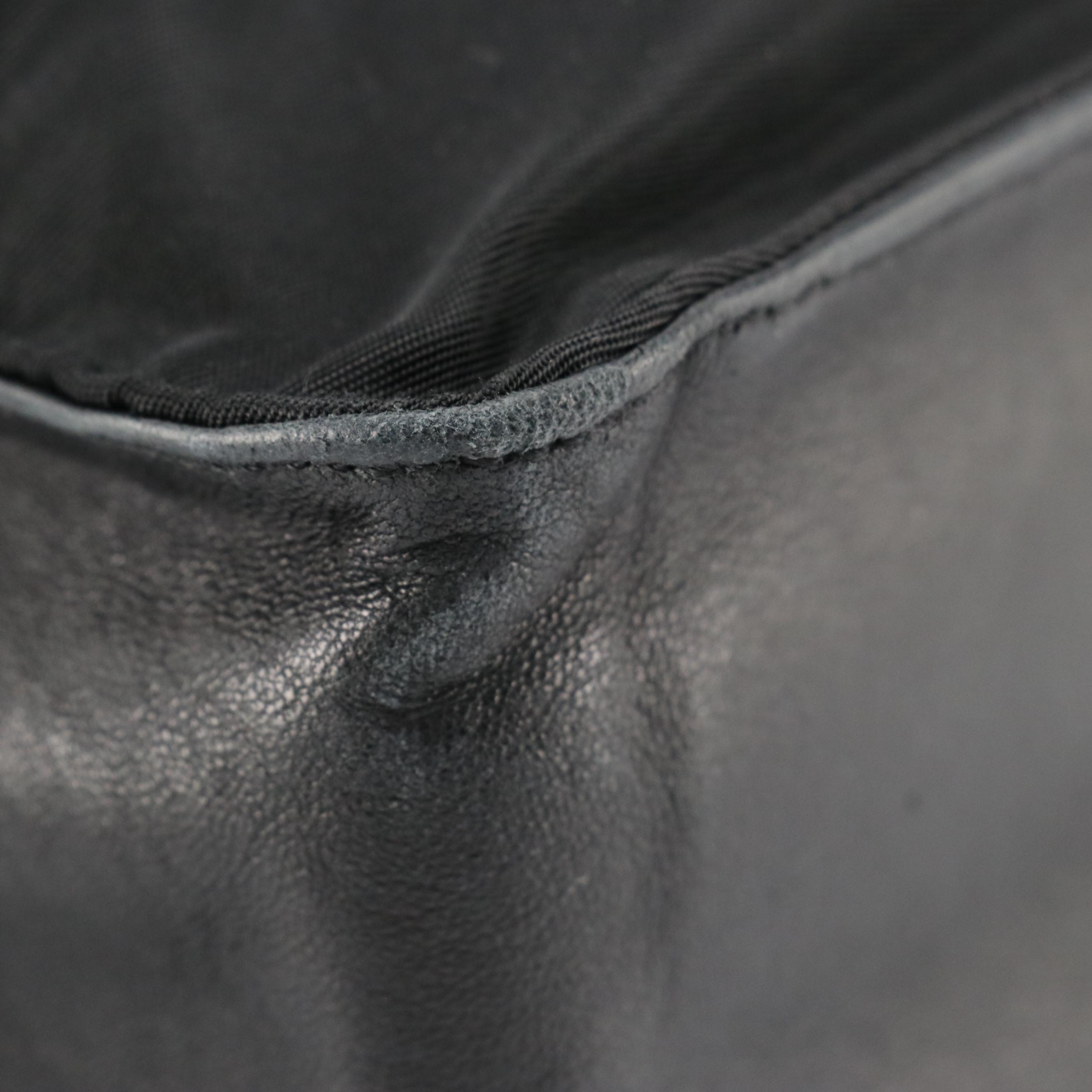 Prada Black Tessuto Nylon and Lambskin Leather Shoulder Bag