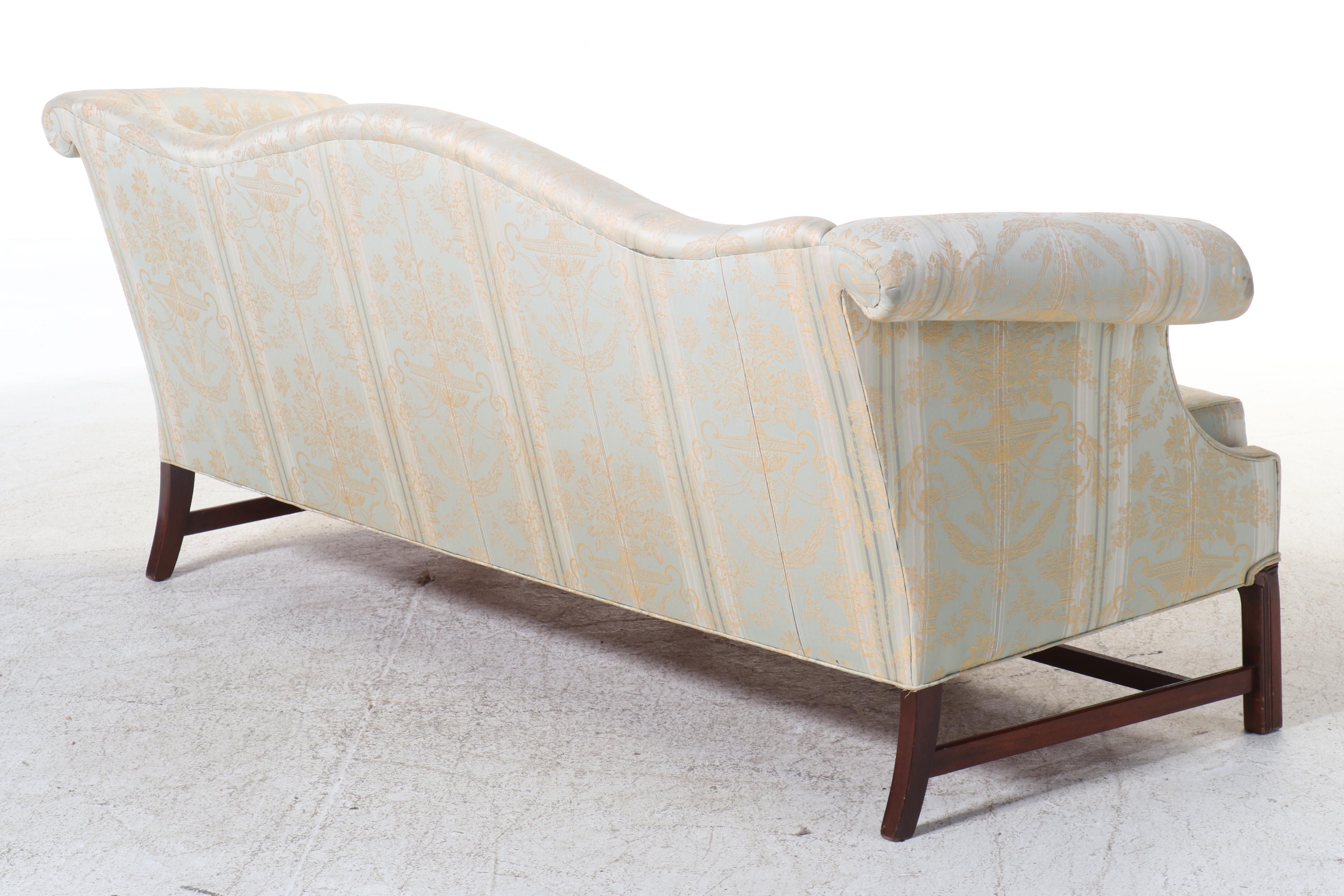 Hickory Chair Chippendale Style Roll Arm Sofa, Mid to Late 20th Century