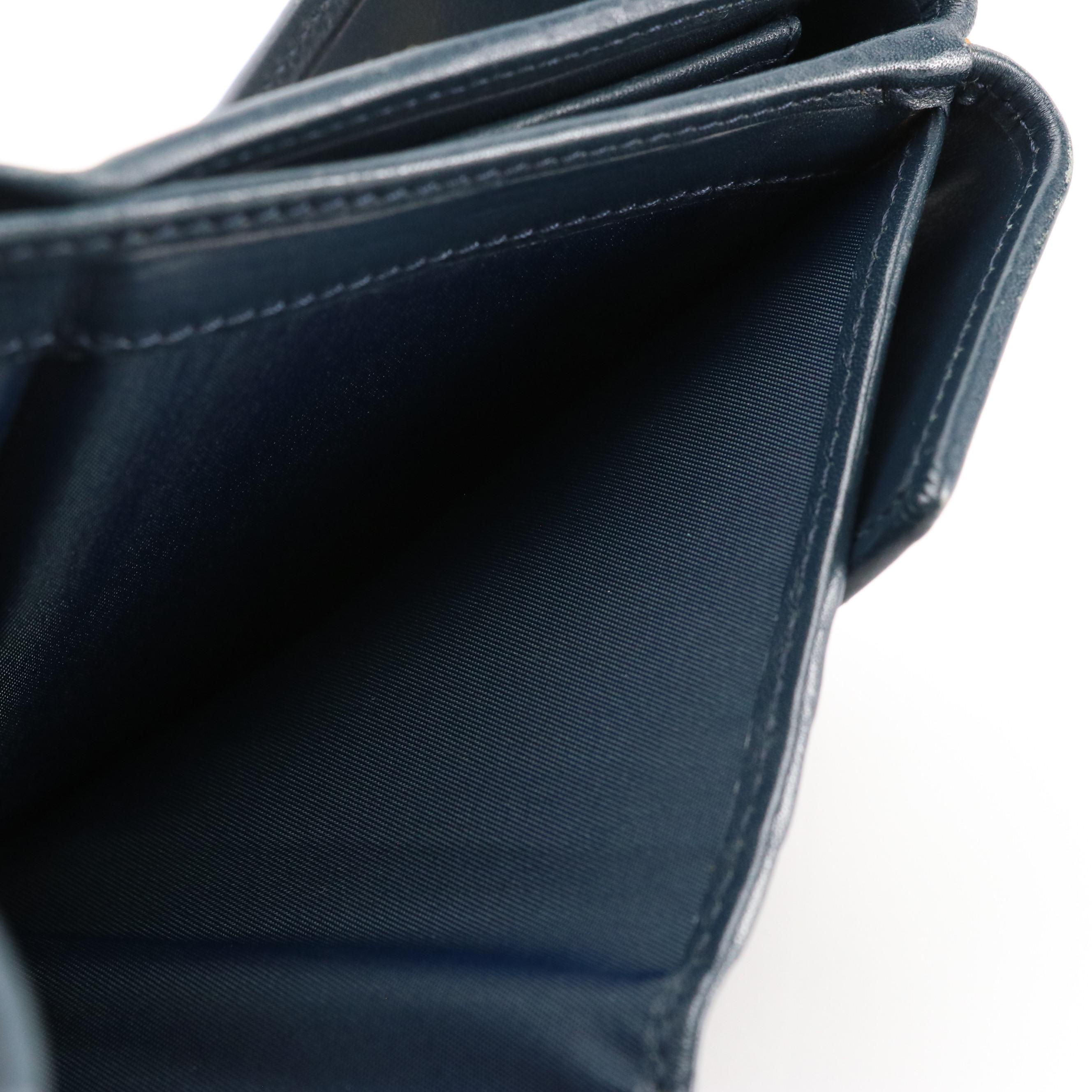 Christian Dior Compact Wallet in Navy Dior Oblique Jacquard Canvas and Leather