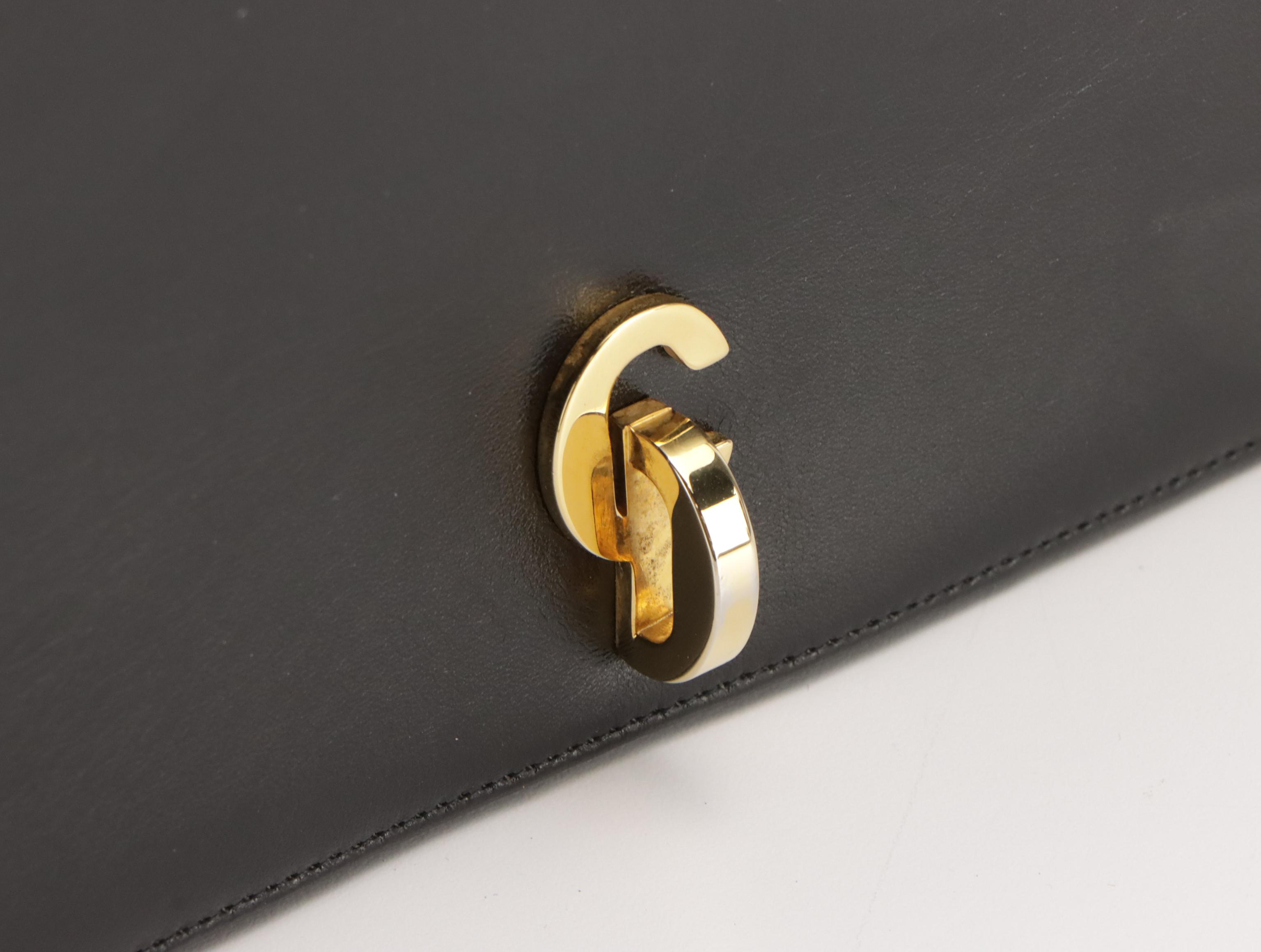 Christian Dior Vintage Black Calfskin Leather Flap-Front Shoulder Bag, With Box