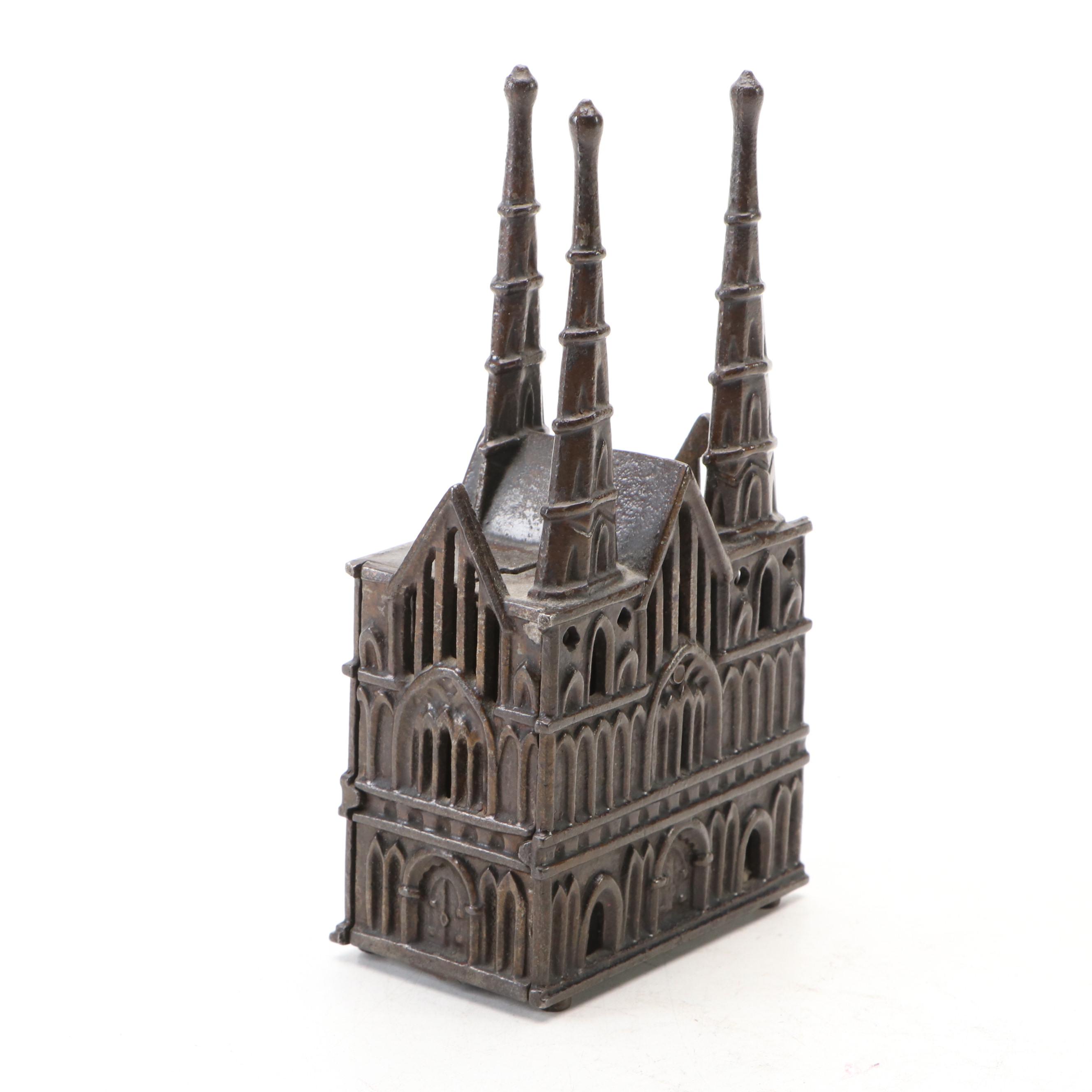 Cast Iron Litchfield Cathedral Coin Bank