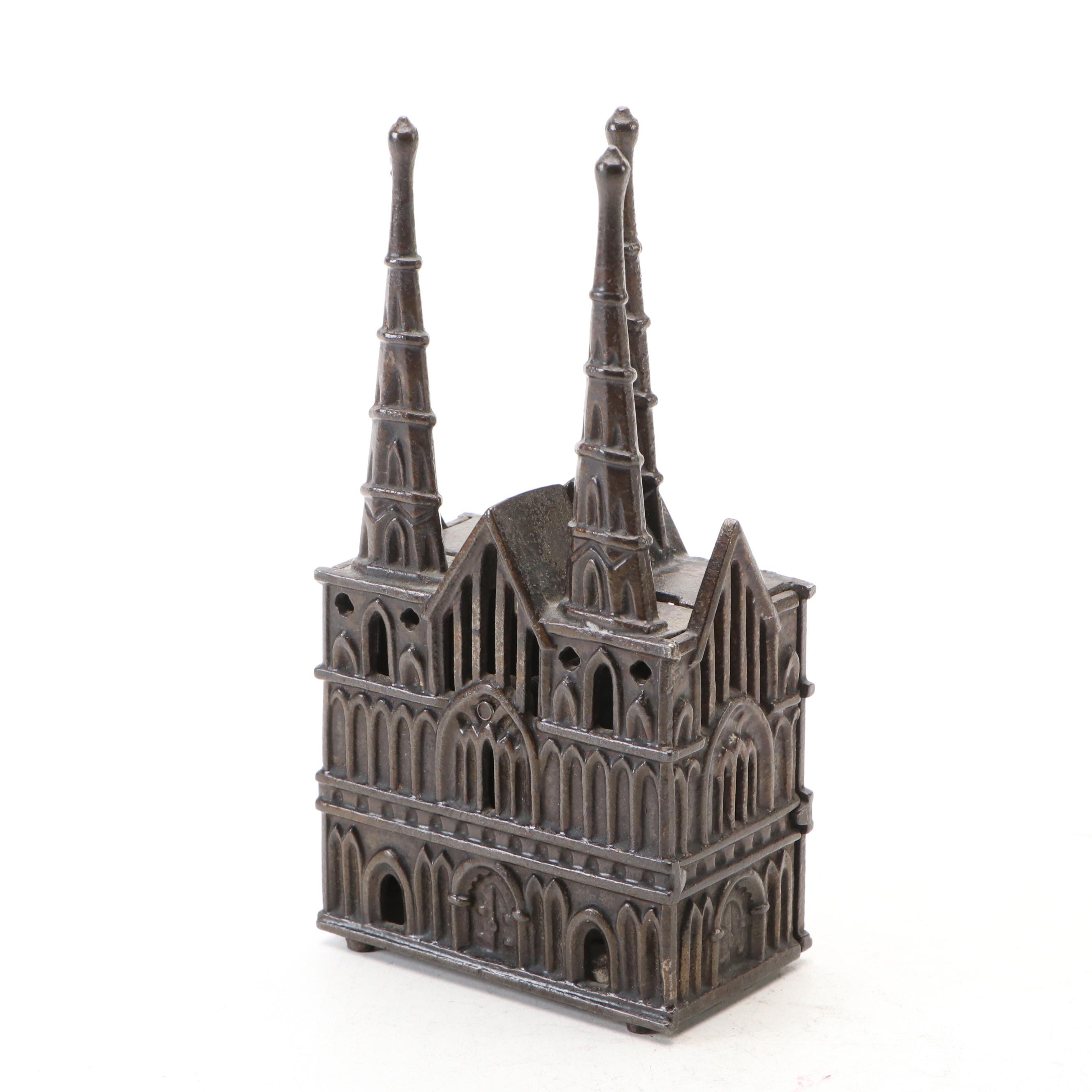 Cast Iron Litchfield Cathedral Coin Bank