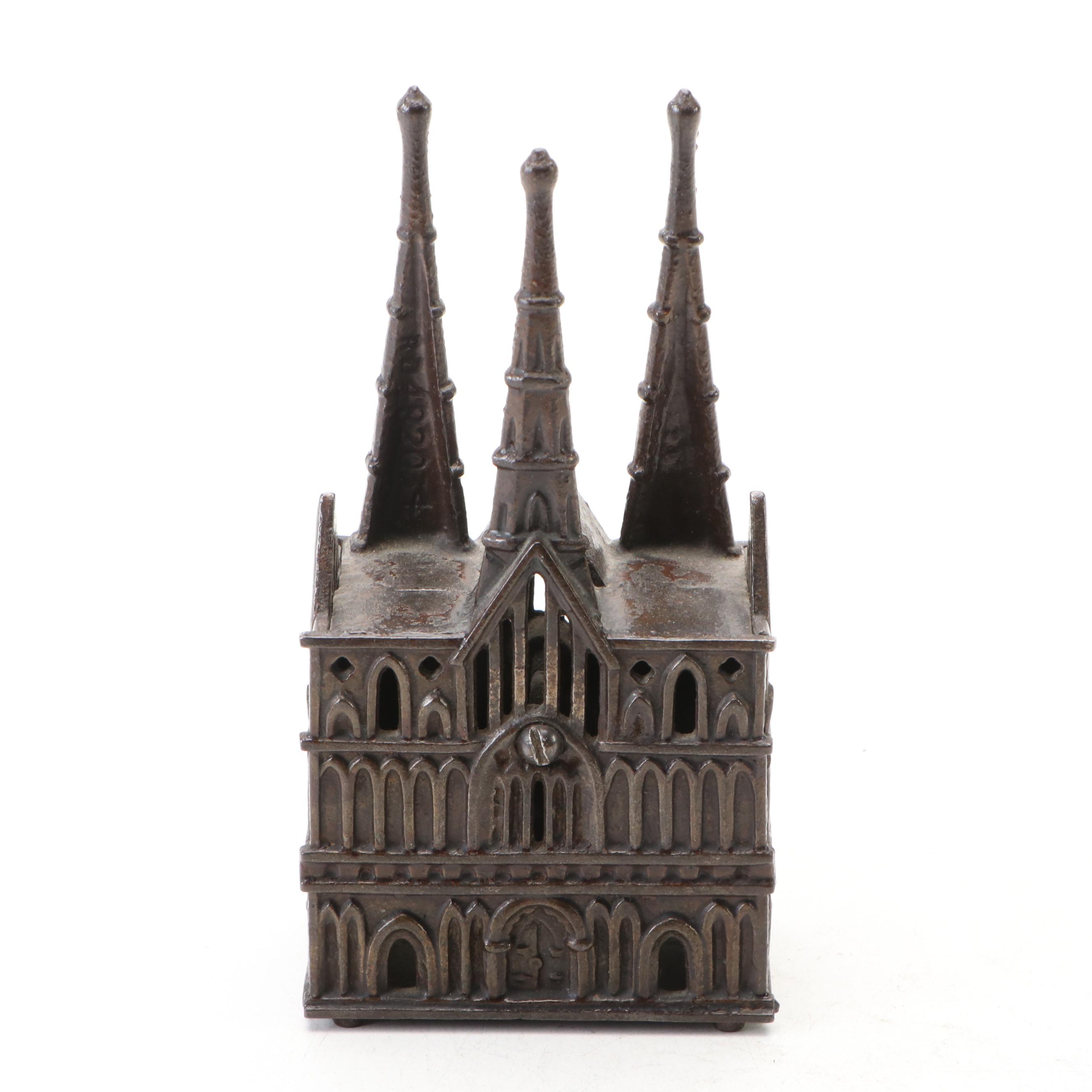 Cast Iron Litchfield Cathedral Coin Bank