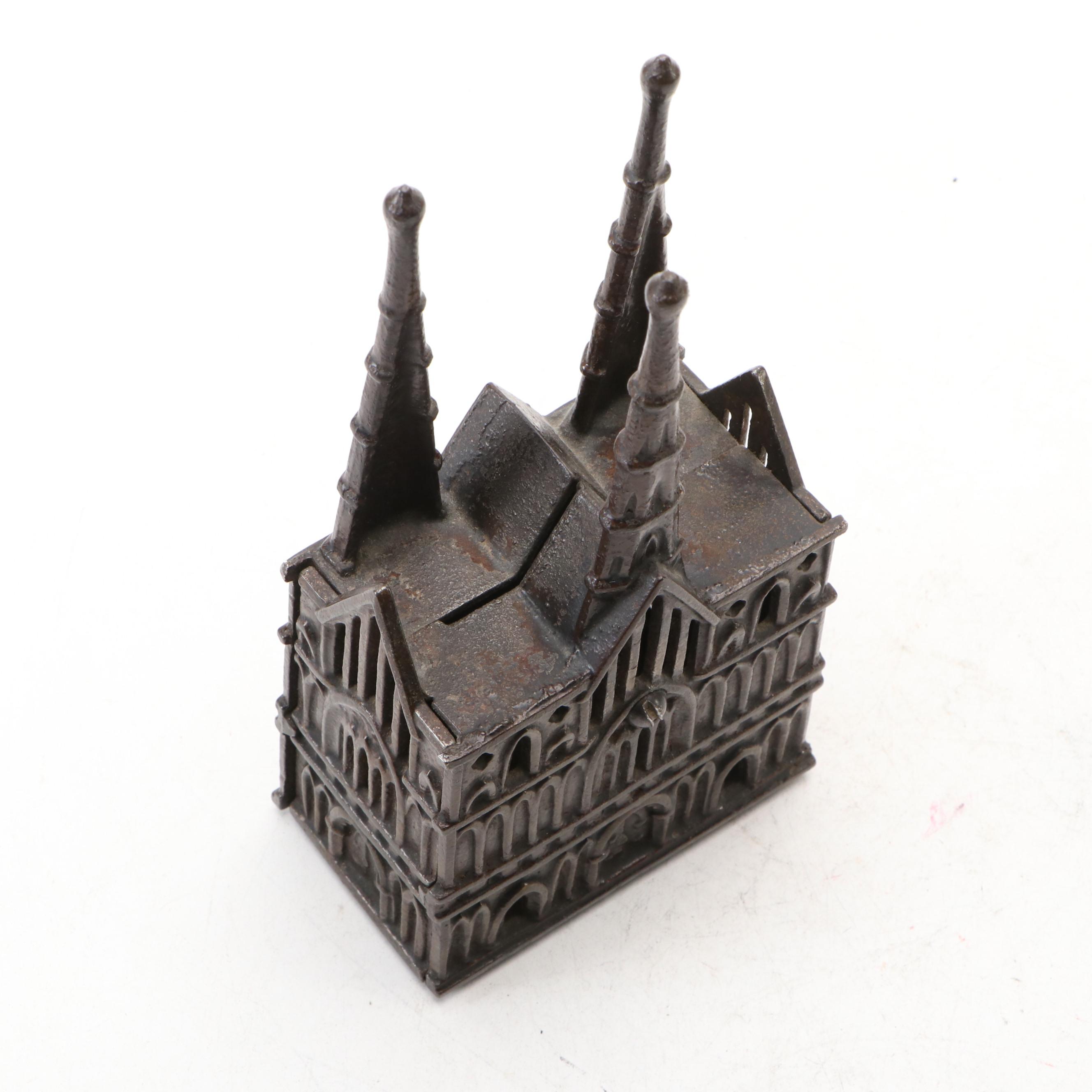 Cast Iron Litchfield Cathedral Coin Bank