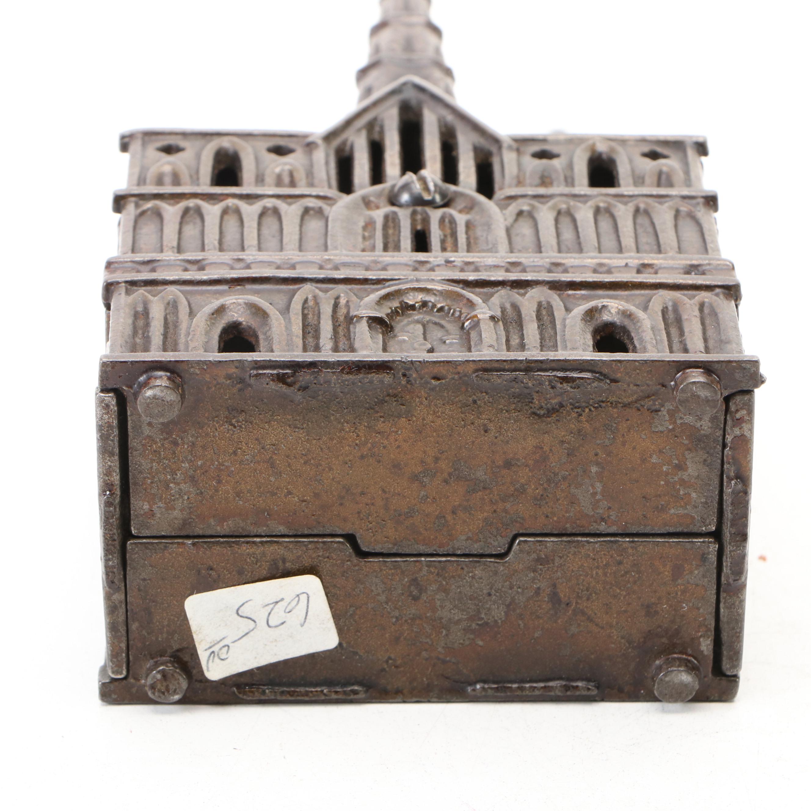 Cast Iron Litchfield Cathedral Coin Bank