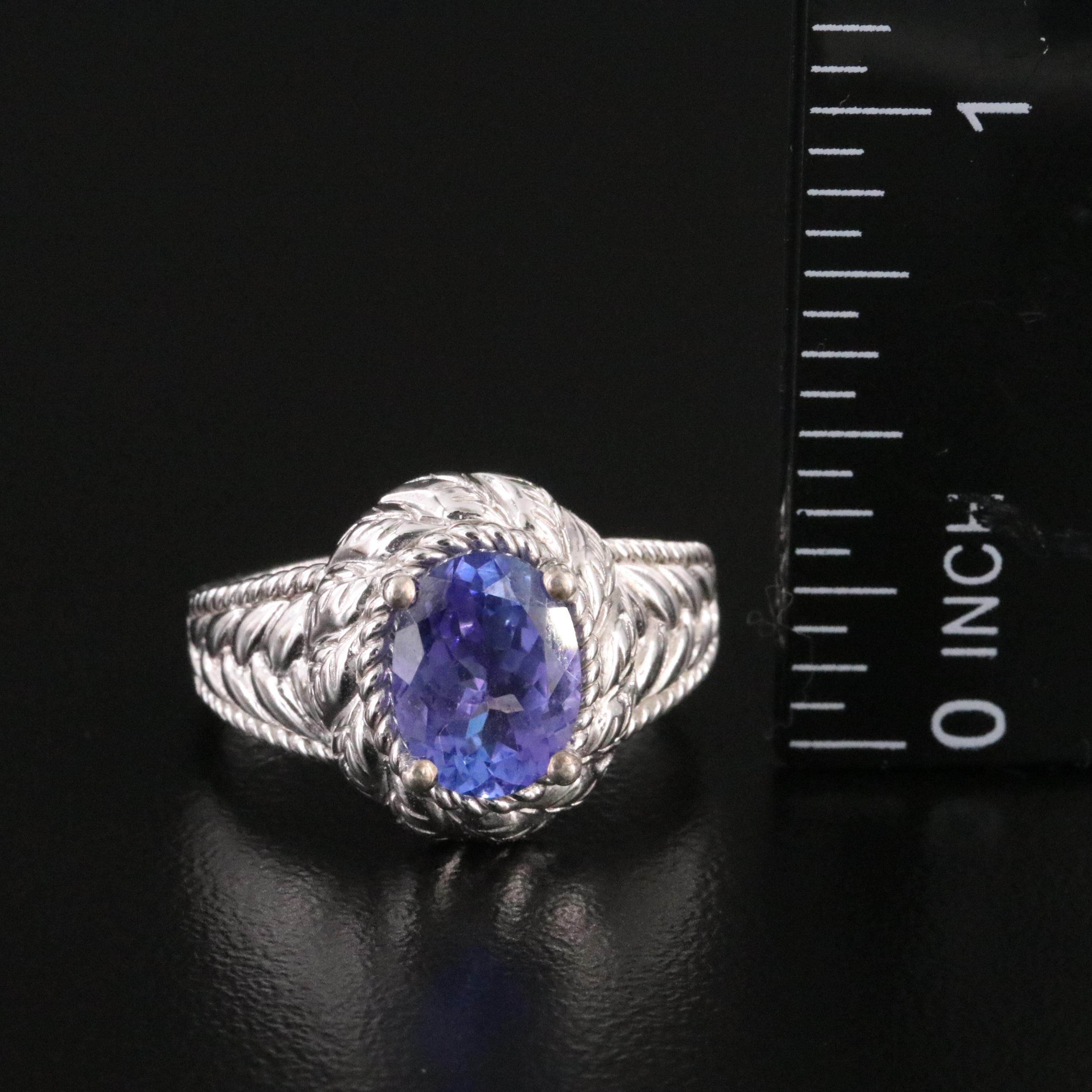 Collection of Sterling Gemstone Rings featuring Tanzanite, Amethyst and CZ