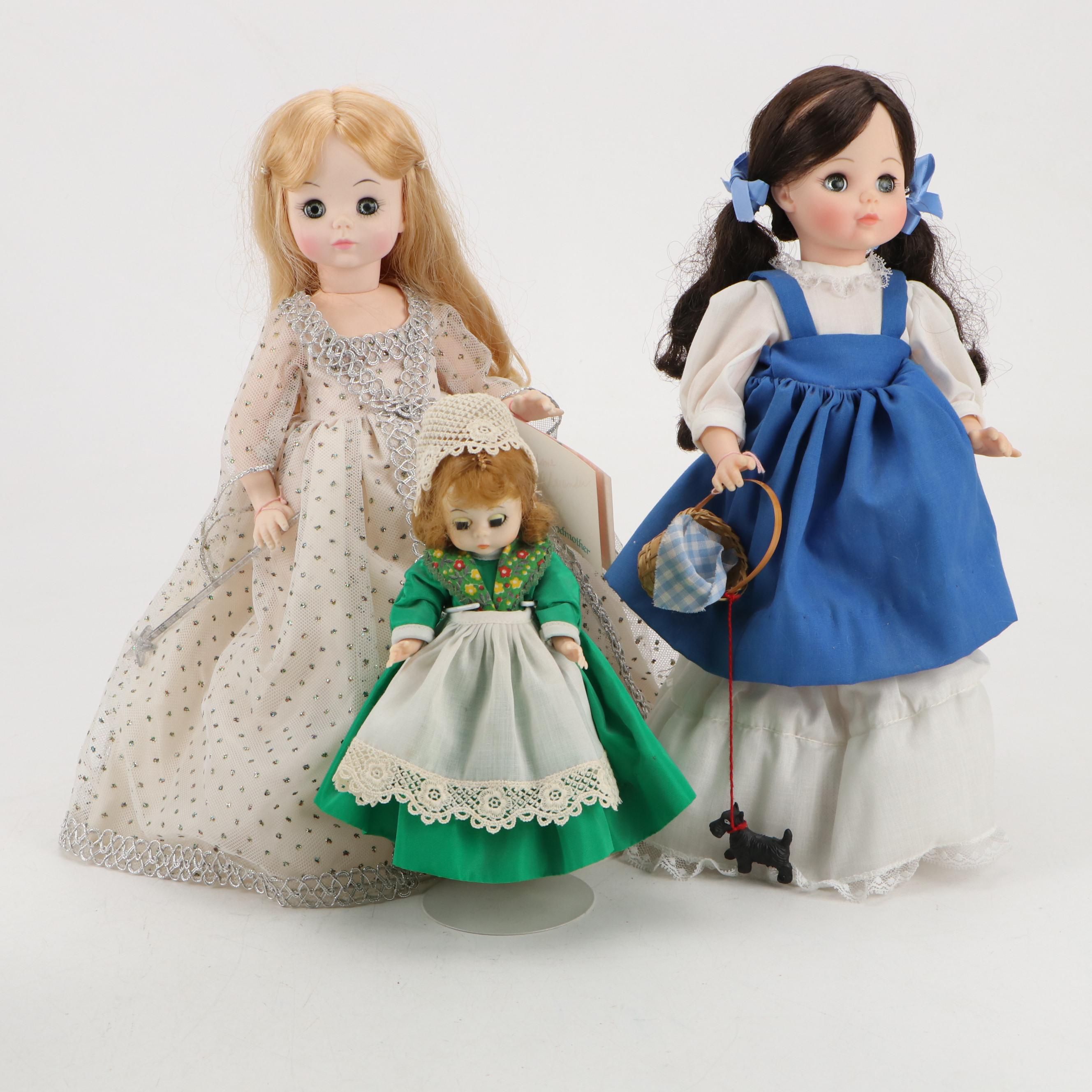 Madame Alexander "Fairy Godmother", "Ireland" and "Dorothy" Dolls