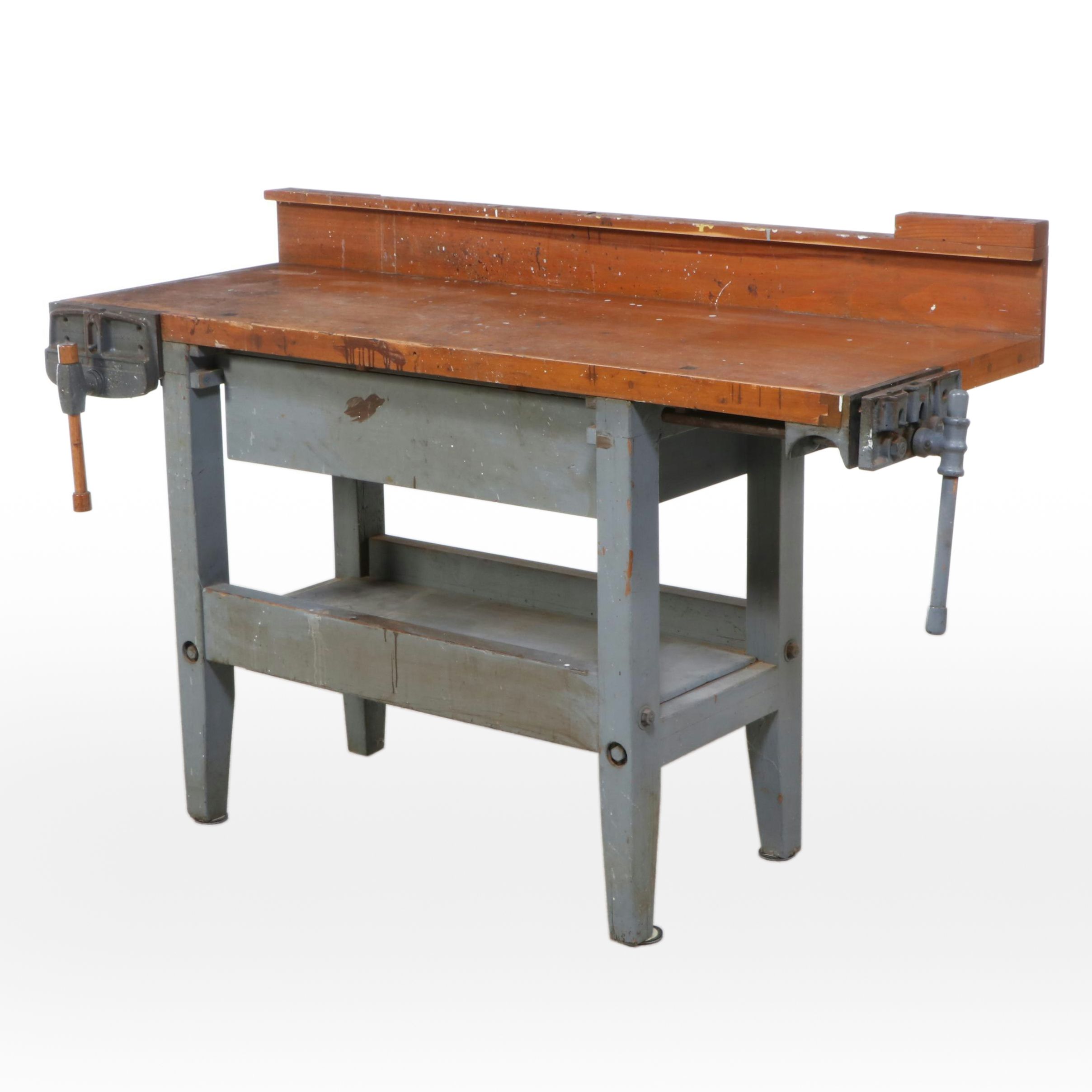 Wooden Work Bench, Mid to Late 20th Century