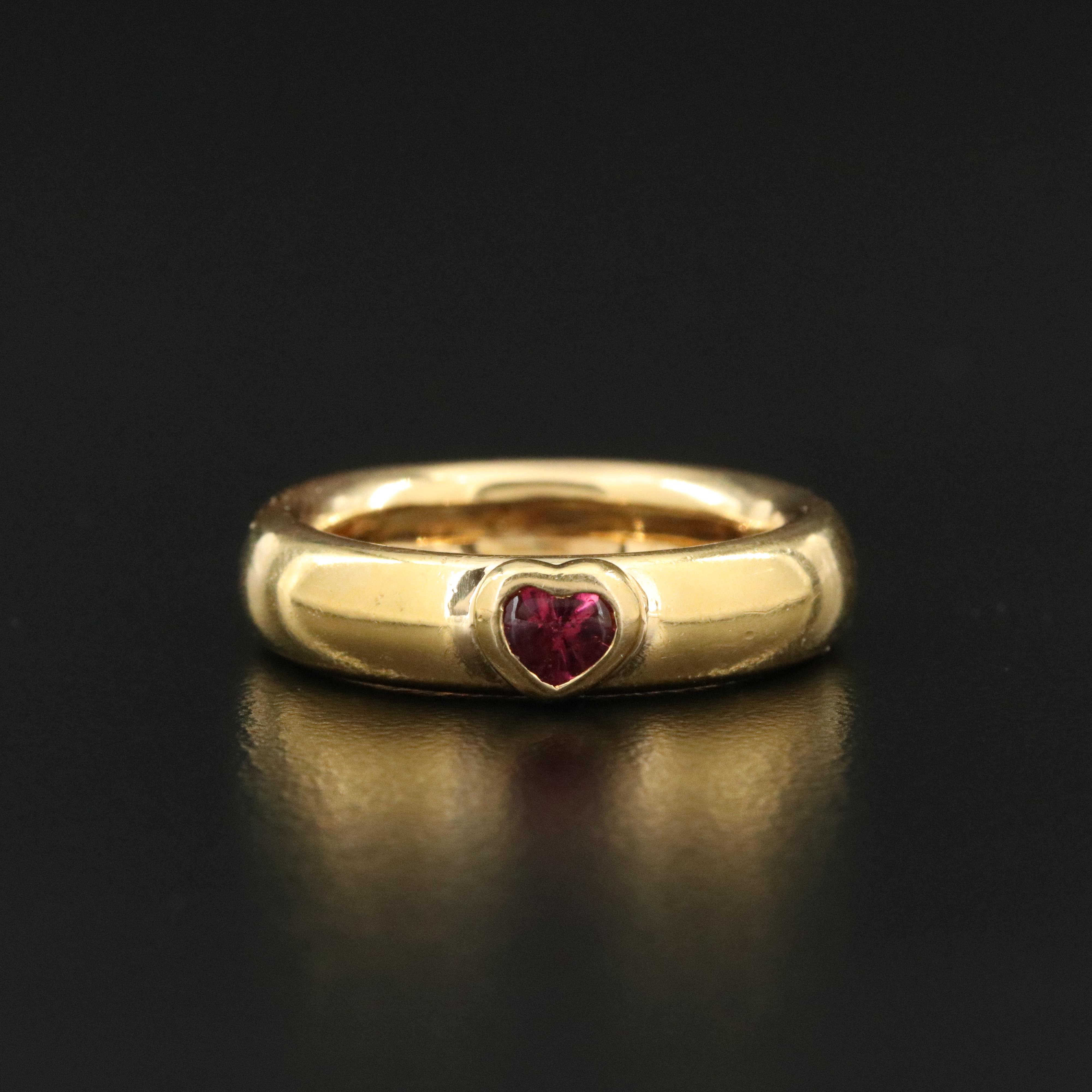 Tiffany & Co. I Love You 18K Pink Tourmaline Heart Ring