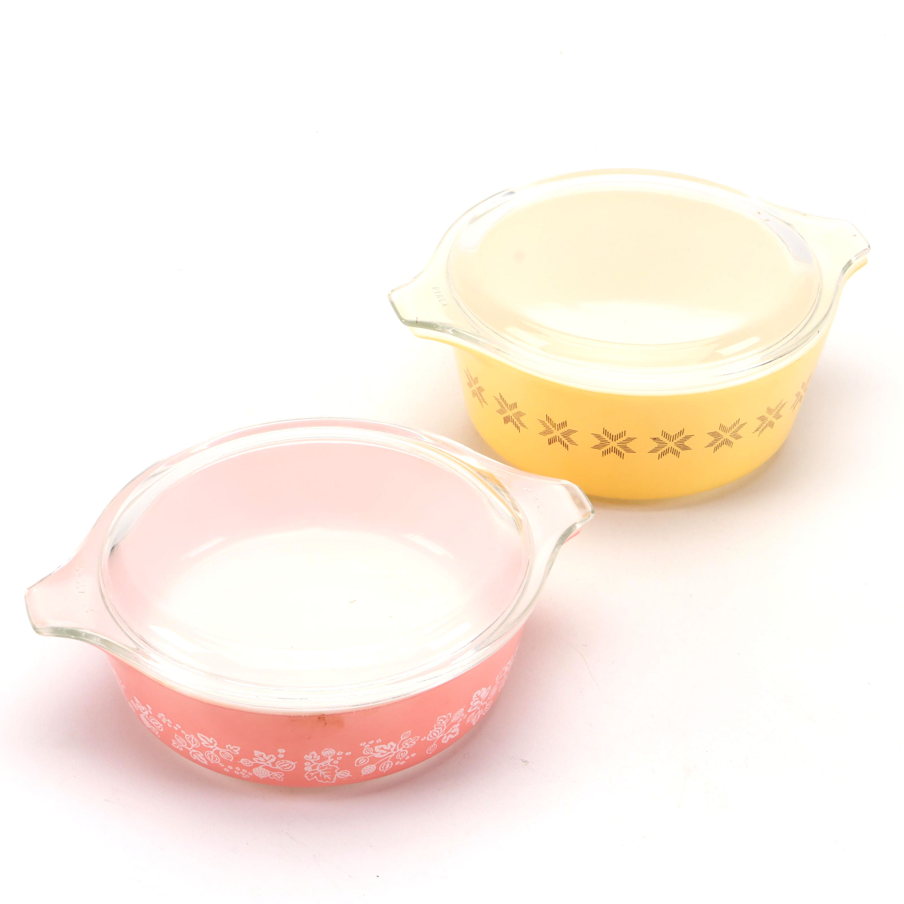 Pyrex "Gooseberry Pink" and Other Glass Bakeware, Mid-20th C.