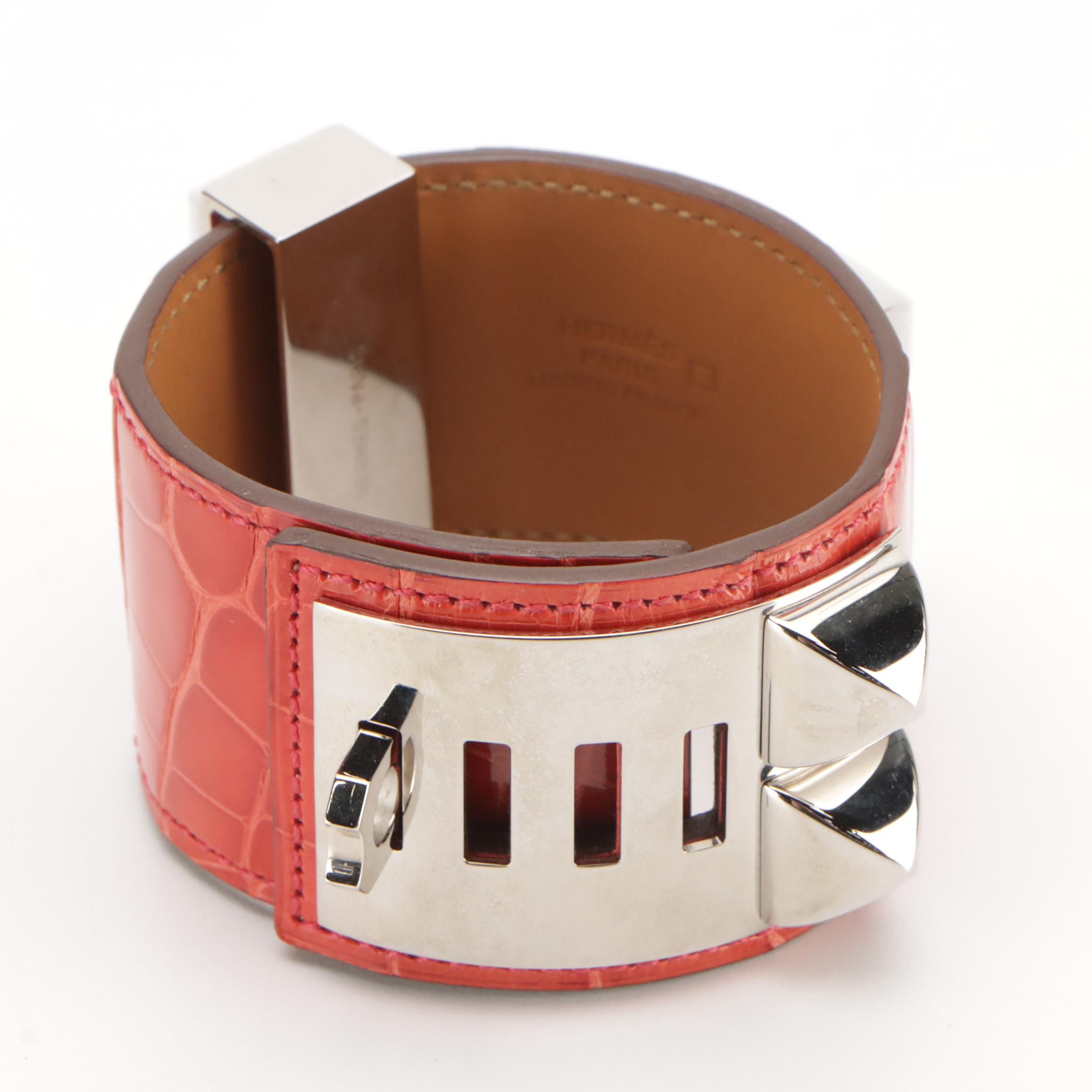 Hermès Collier de Chien Lisse Alligator Skin Bracelet