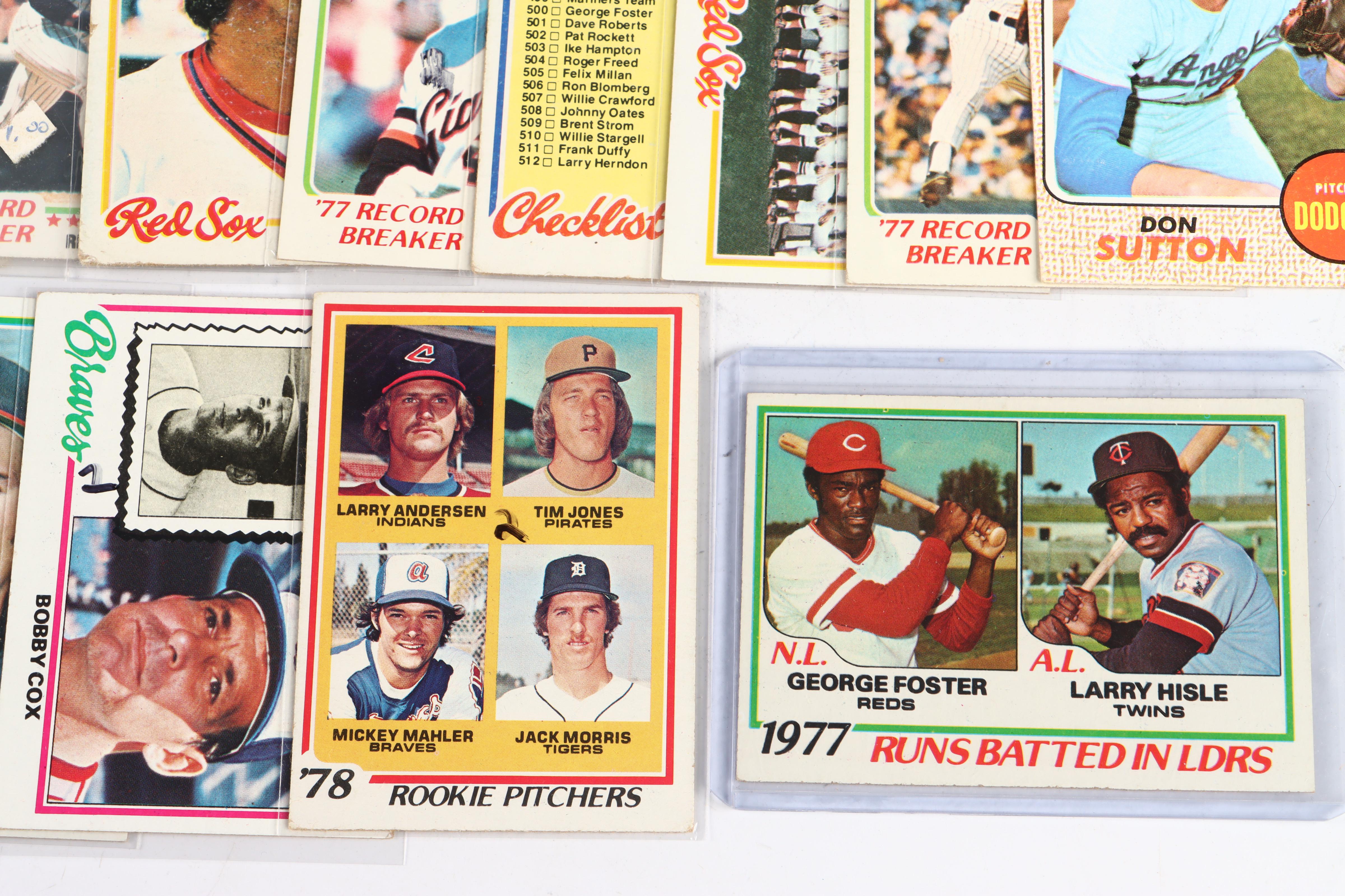 Topps Baseball Cards Featuring Reggie Jackson, Hank Aaron, and More, 1960s-1970s