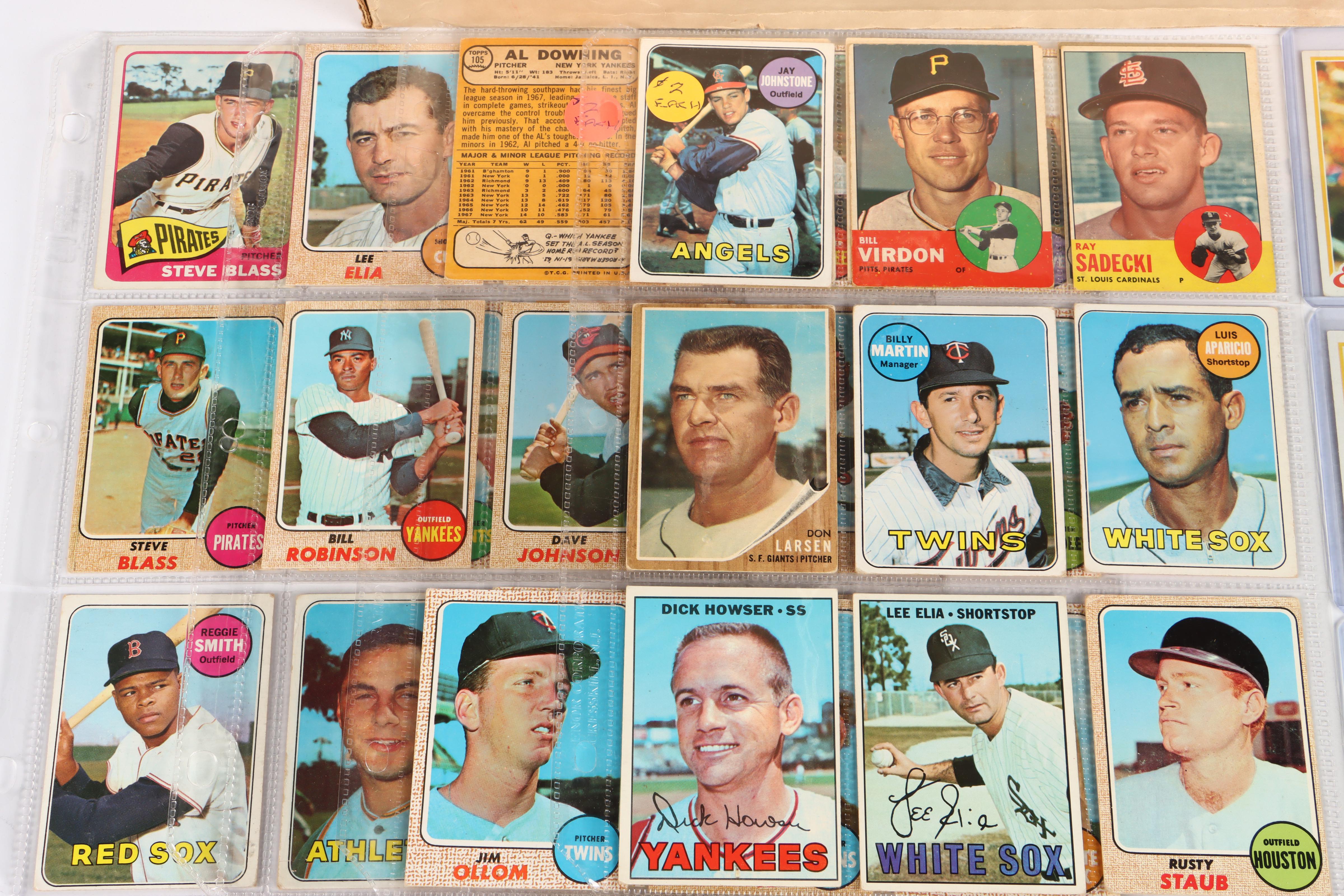 Topps Baseball Cards Featuring Reggie Jackson, Hank Aaron, and More, 1960s-1970s