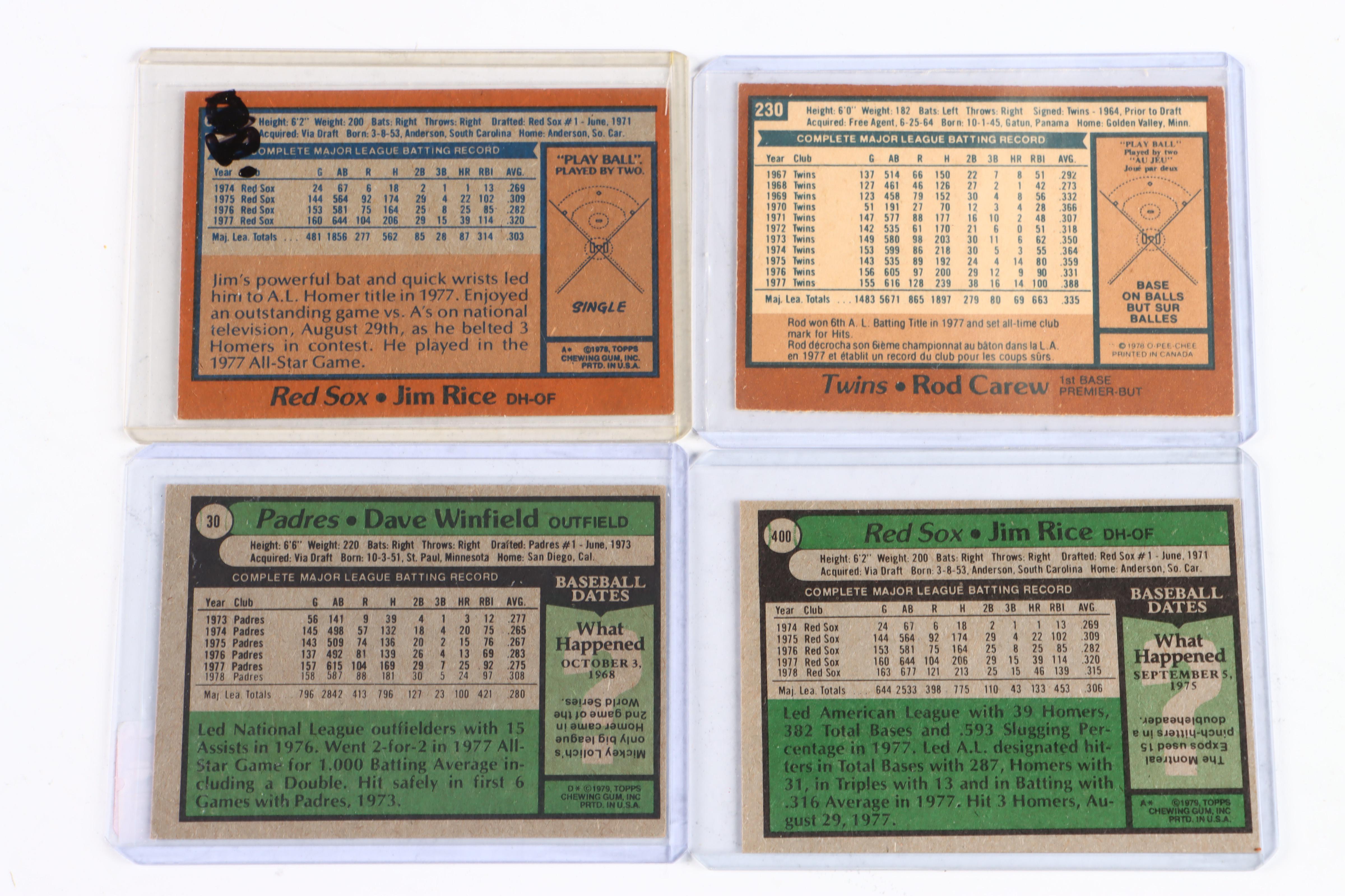 Topps Baseball Cards Featuring Reggie Jackson, Hank Aaron, and More, 1960s-1970s
