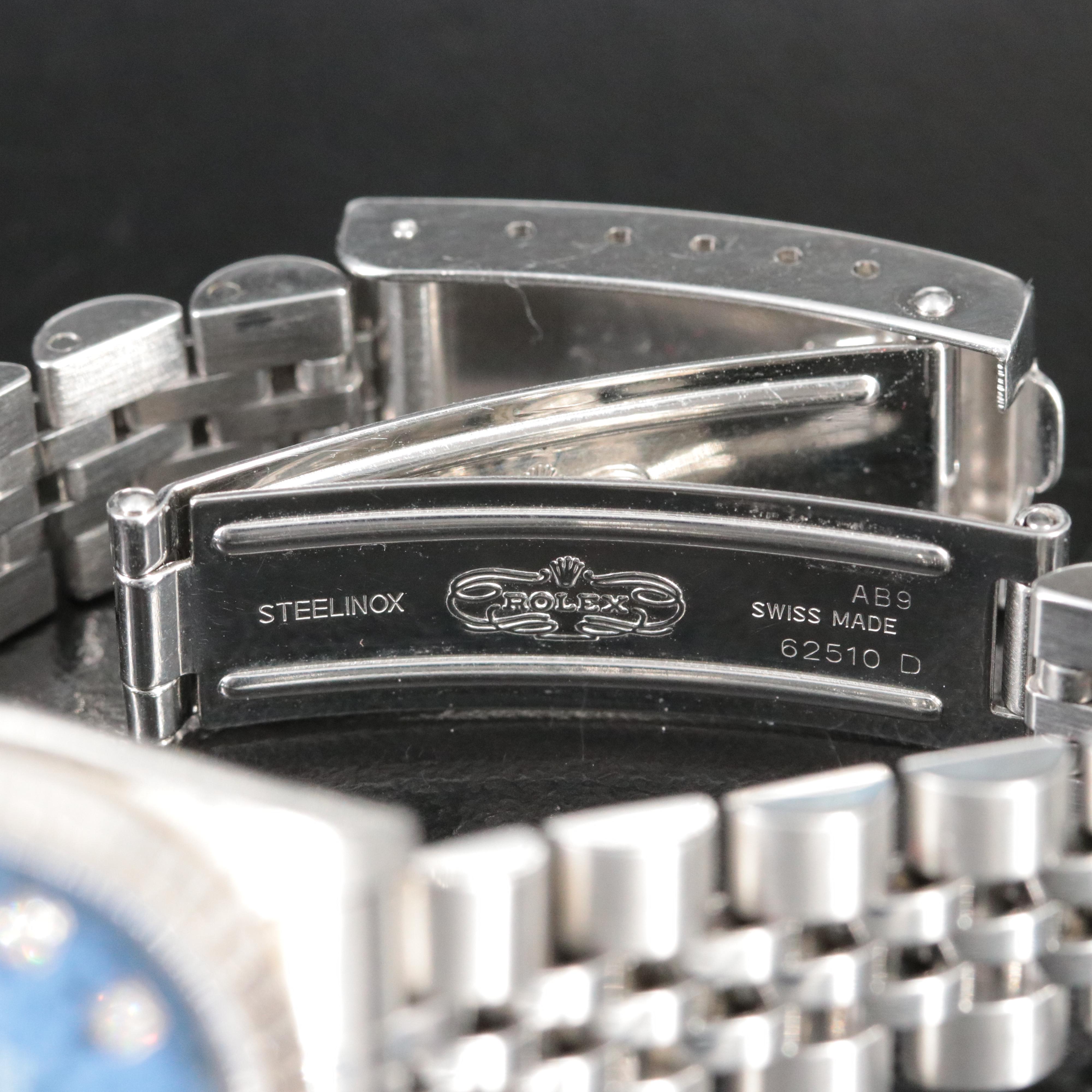 2000 Rolex Sodalite Factory Diamond Dial Datejust Watch