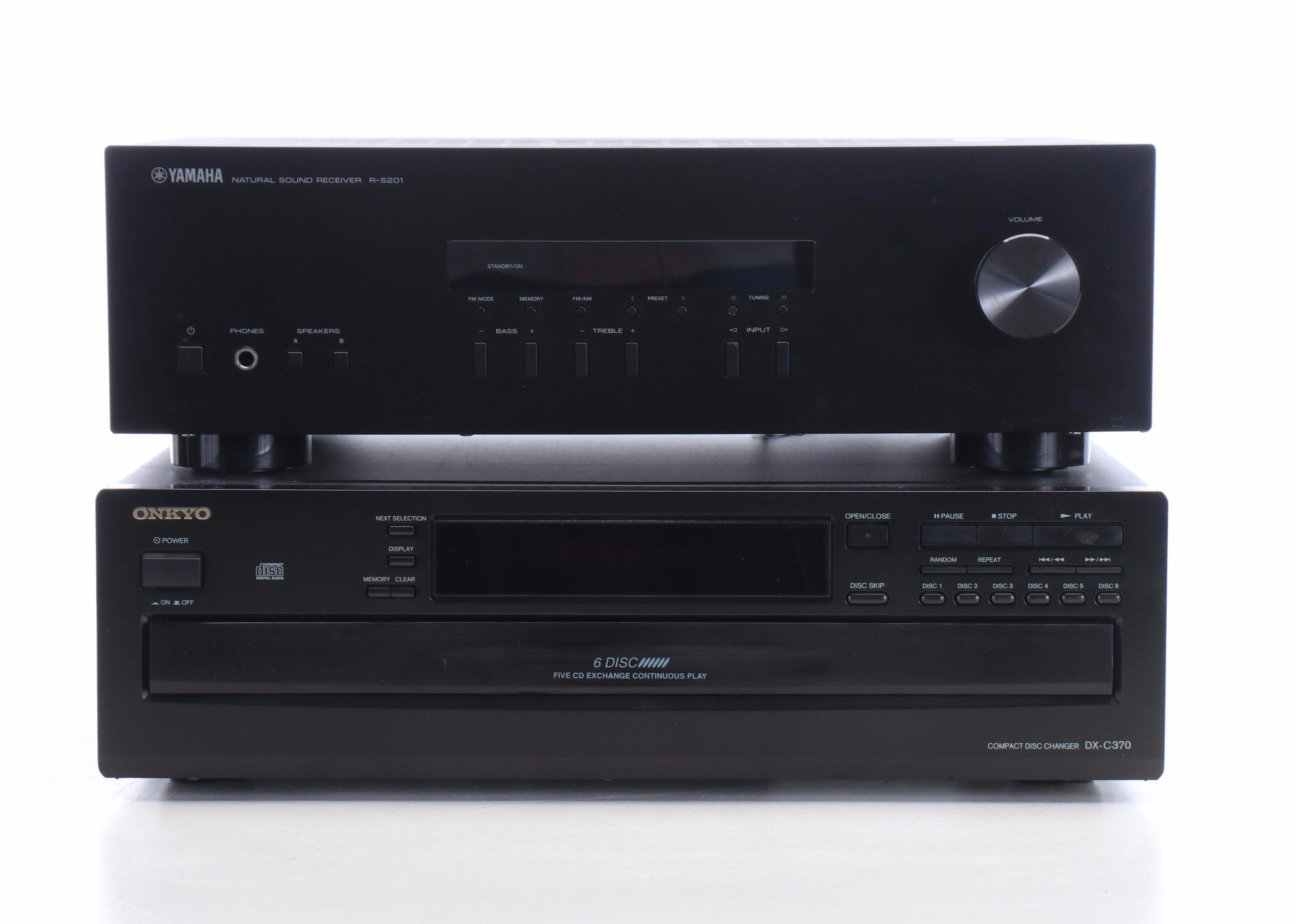 Yamaha R-S201 Receiver with Onkyo DX-C370 CD Changer and Bose Floor Speakers