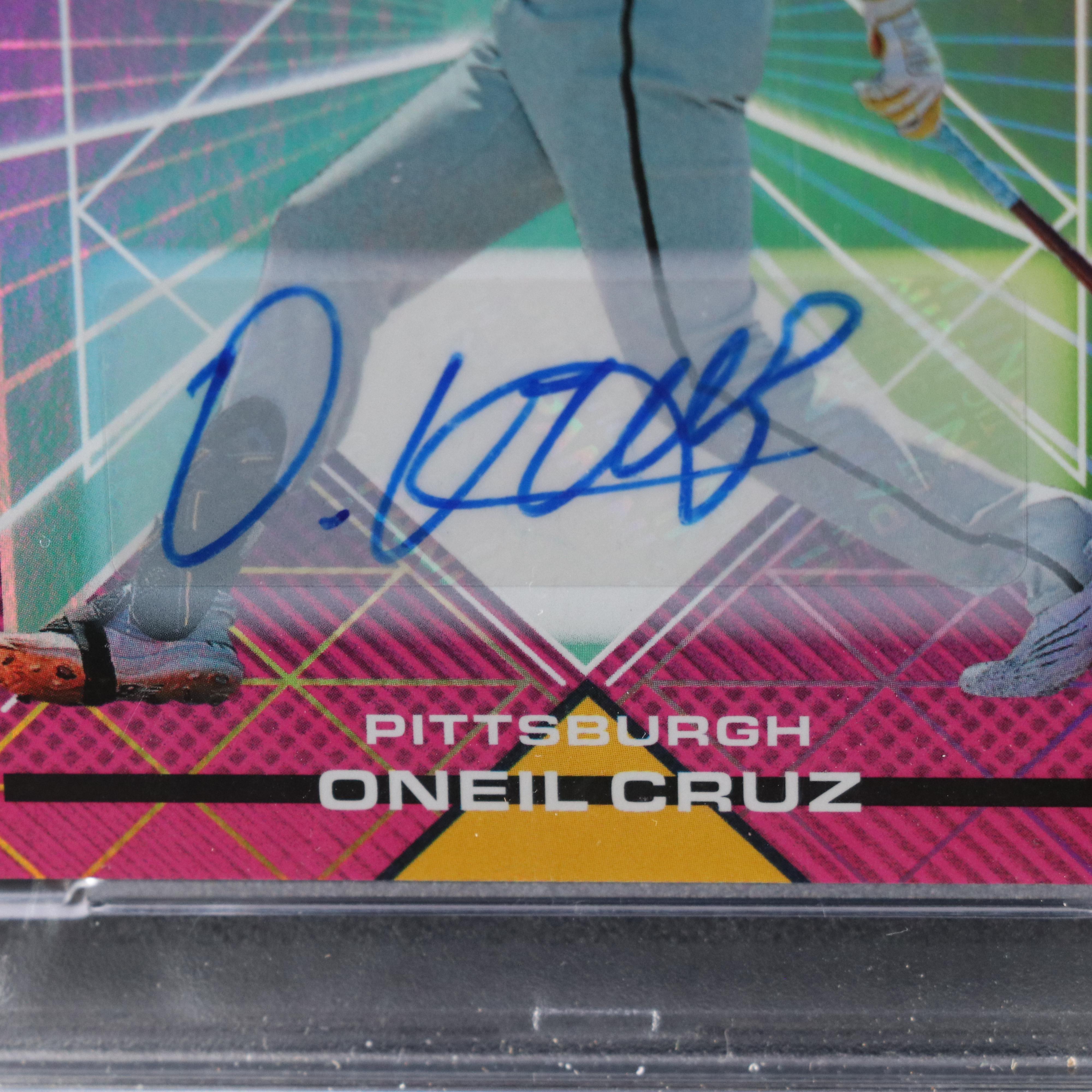 2022 Chronicles Oneil Cruz Signed Recon Baseball Card Graded PSA 8