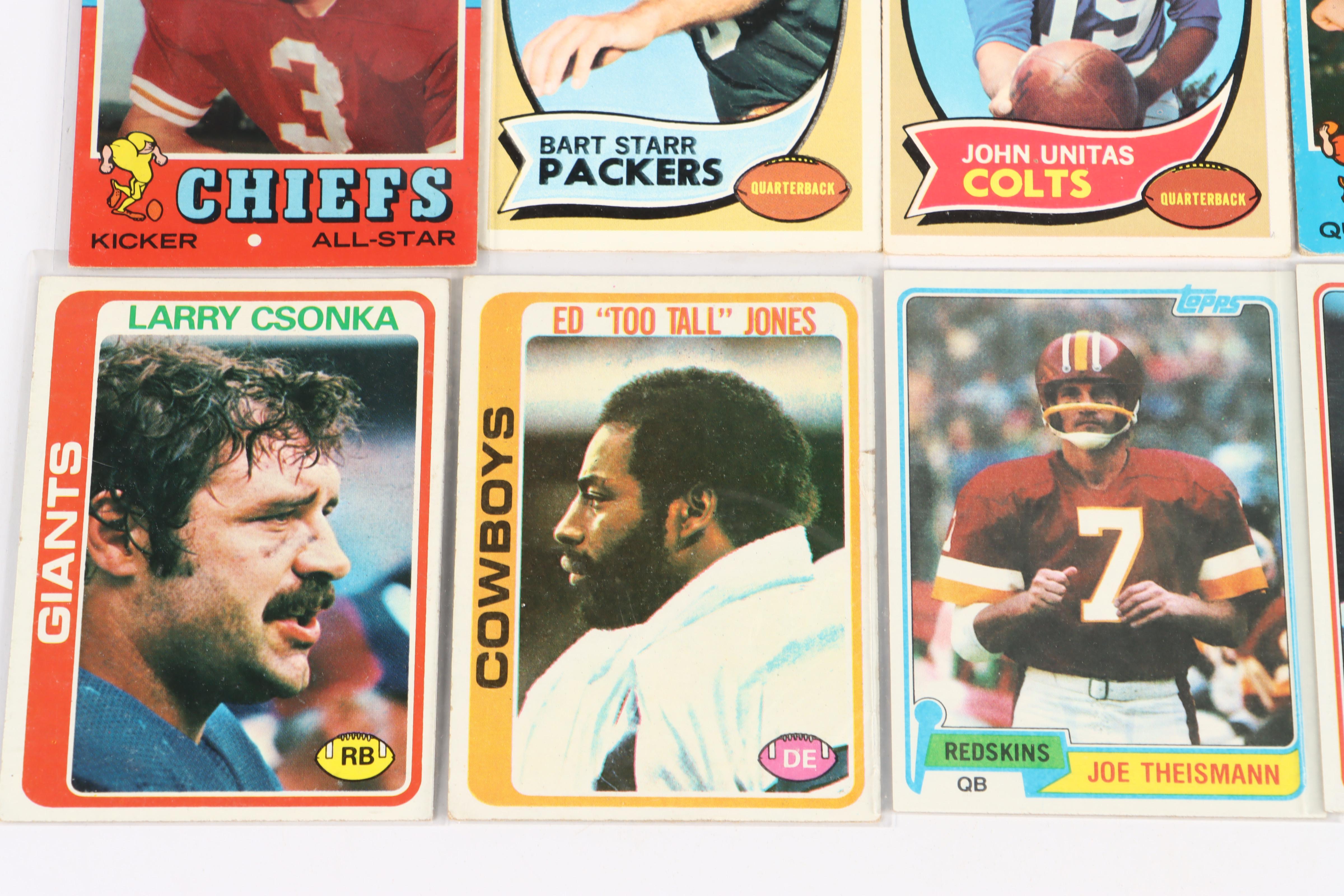 Topps Football Cards Featuring O.J. Simpson and More, 1970s-1980s