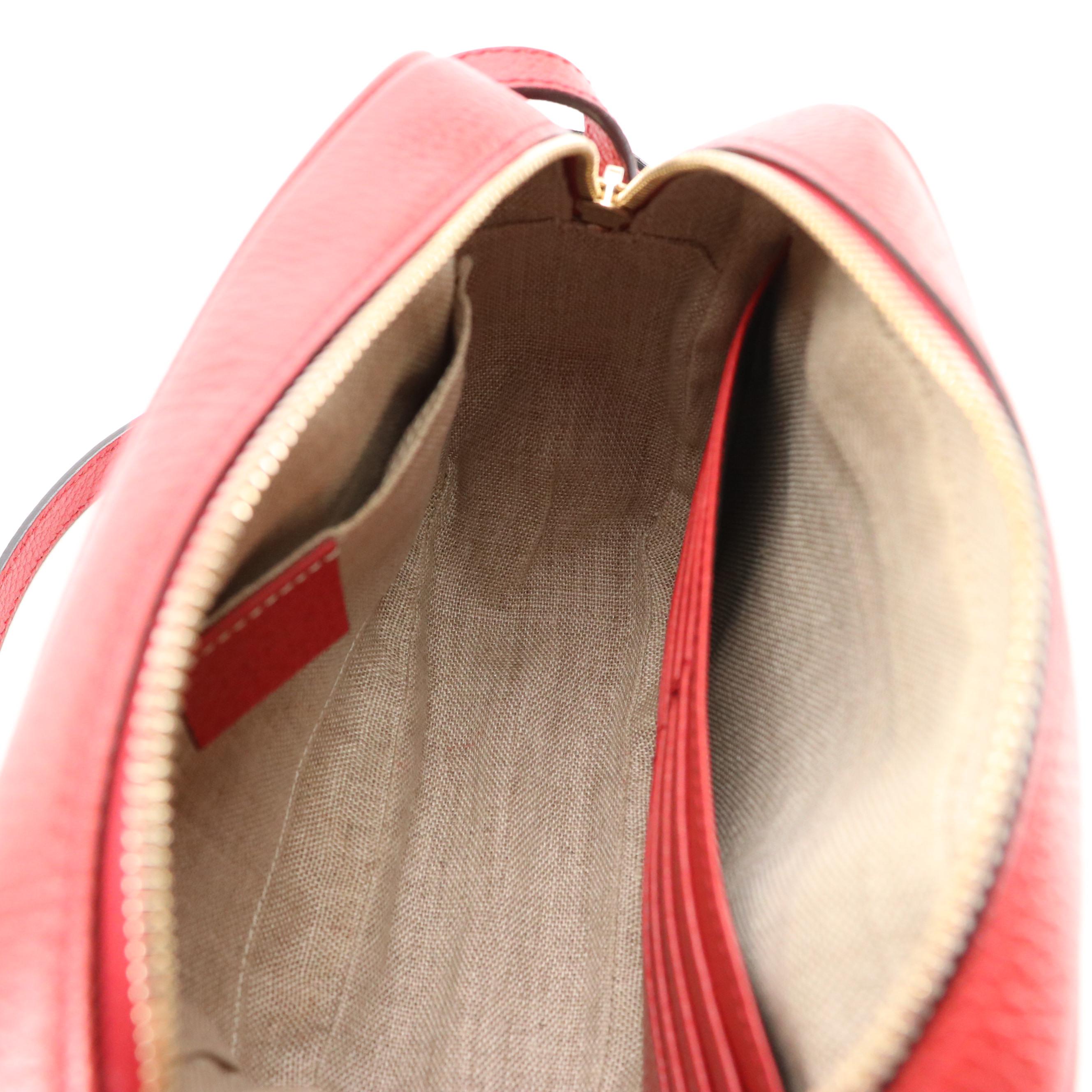 Gucci Mini Bree Messenger Bag in GG Canvas with Leather Trim