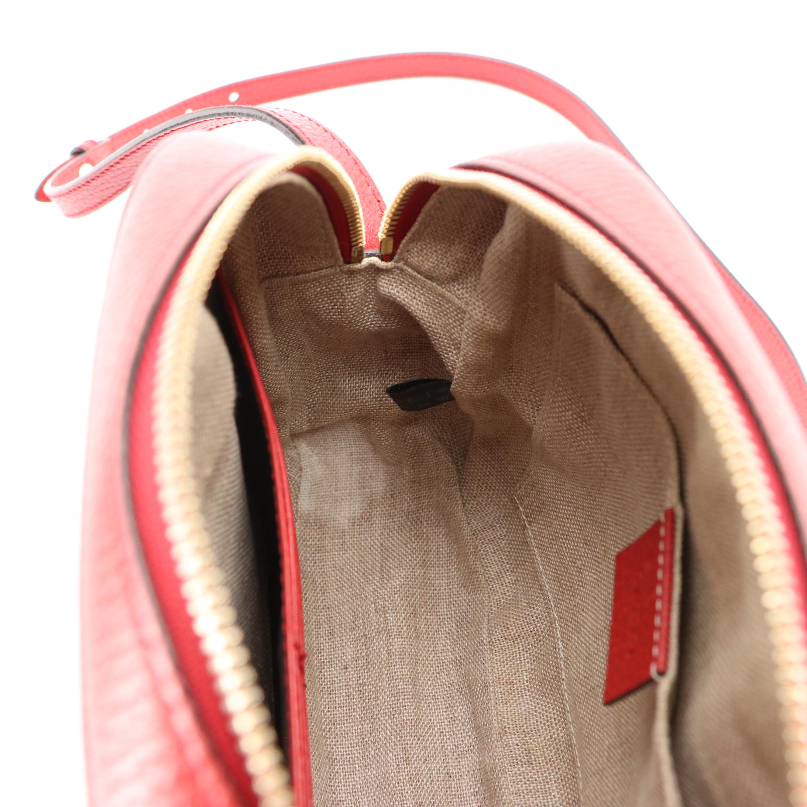 Gucci Mini Bree Messenger Bag in GG Canvas with Leather Trim