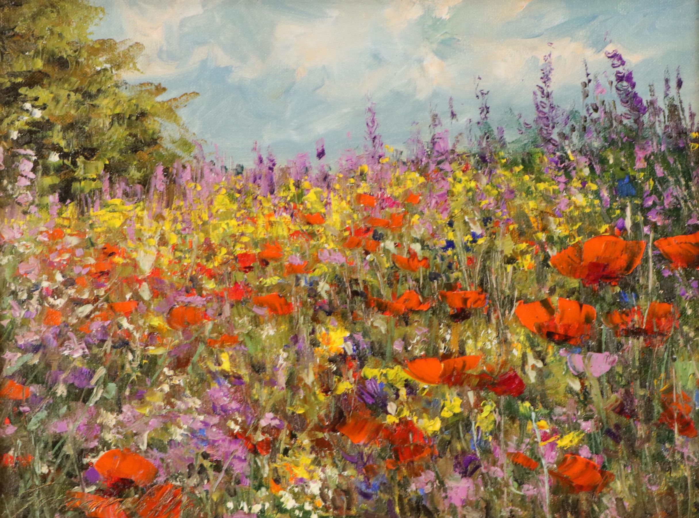 Garncarek Aleksander Floral Landscape Oil Painting, 2025