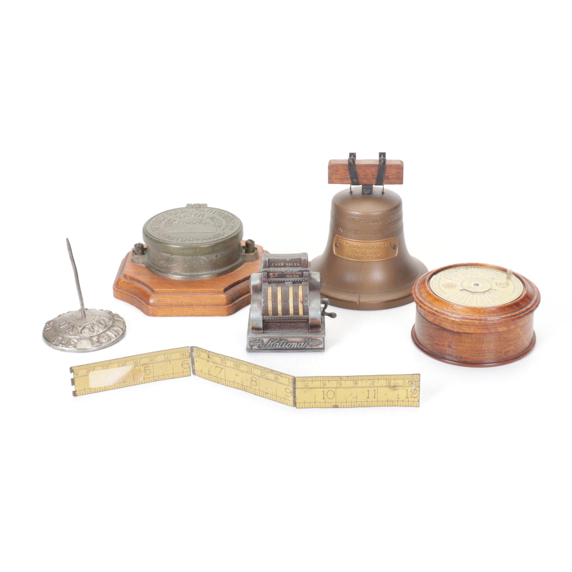 Novelty Cash Register Pencil Sharpener, Bill Spindle & Other Desk Accessories