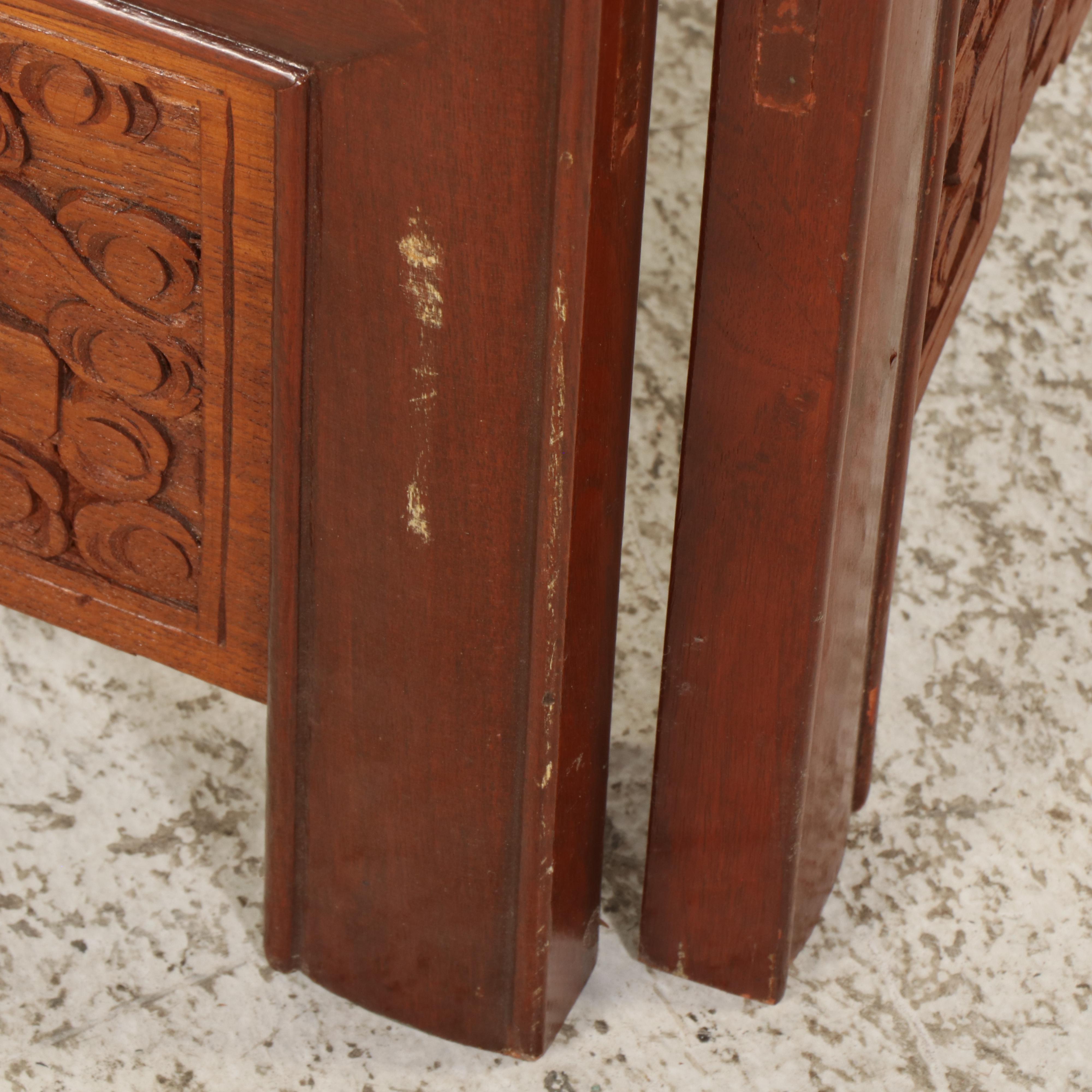 George Zee & Co. Chinese Carved Hardwood Four-Panel Screen