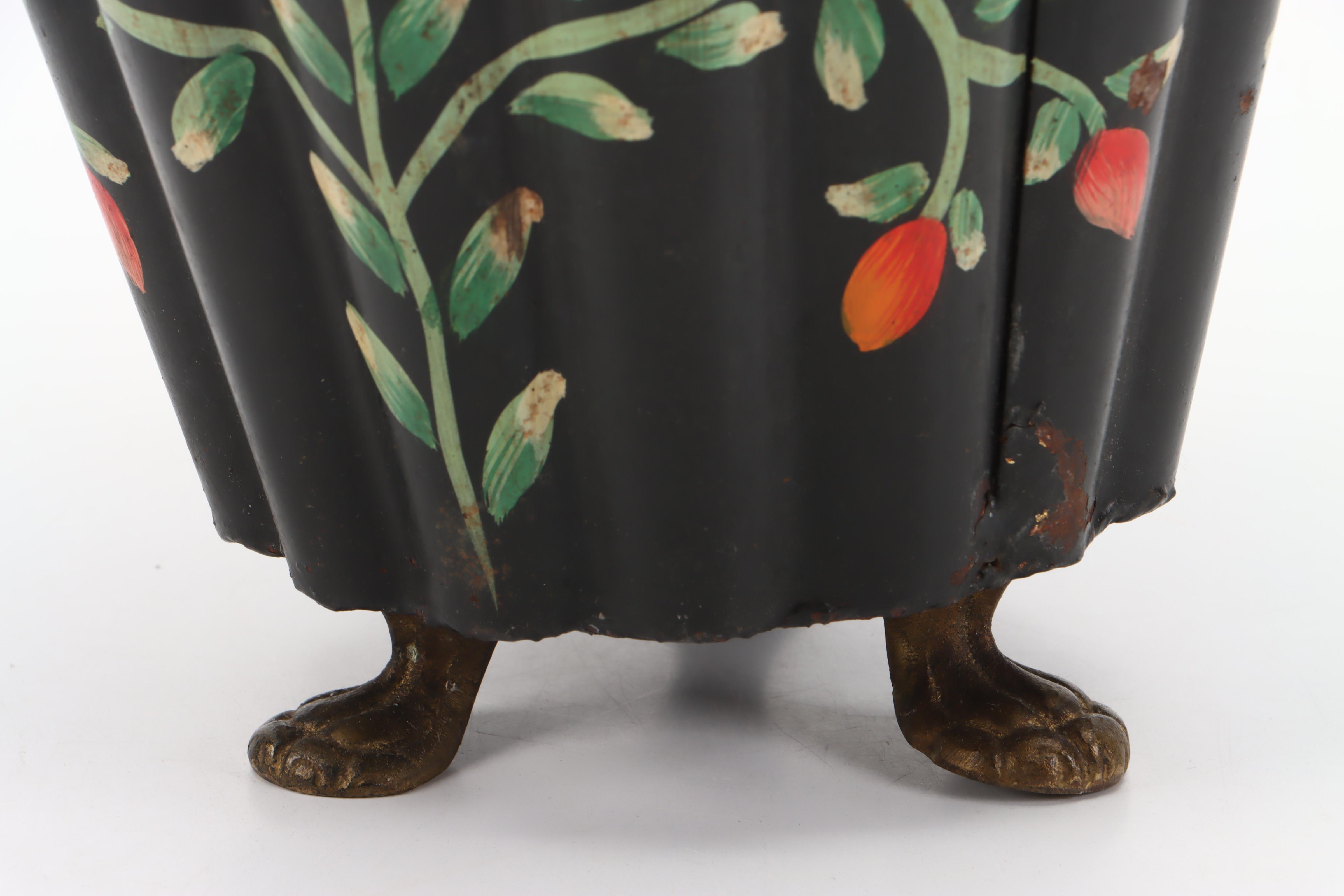 Victorian Style Toleware Footed Planter, 20th Century