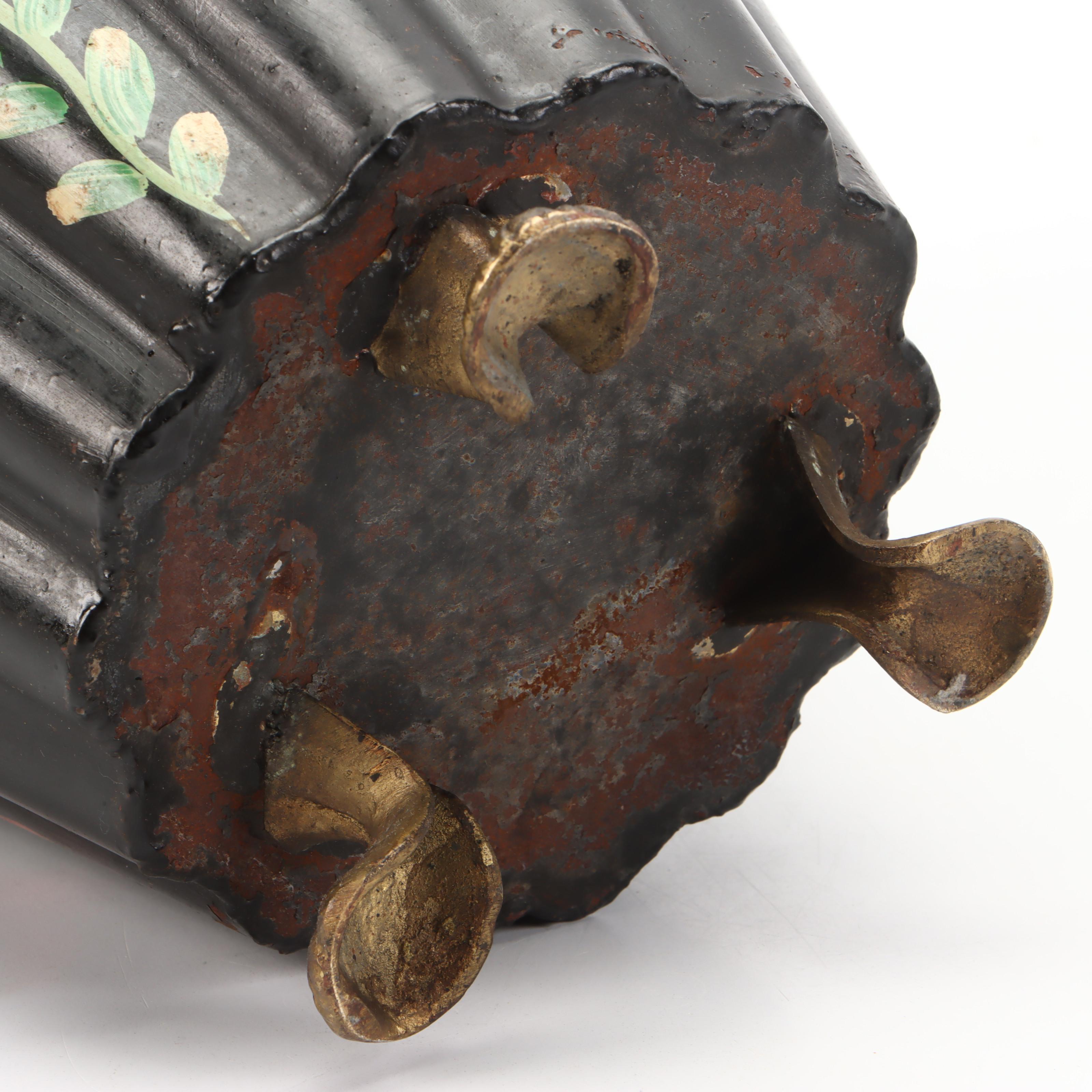 Victorian Style Toleware Footed Planter, 20th Century