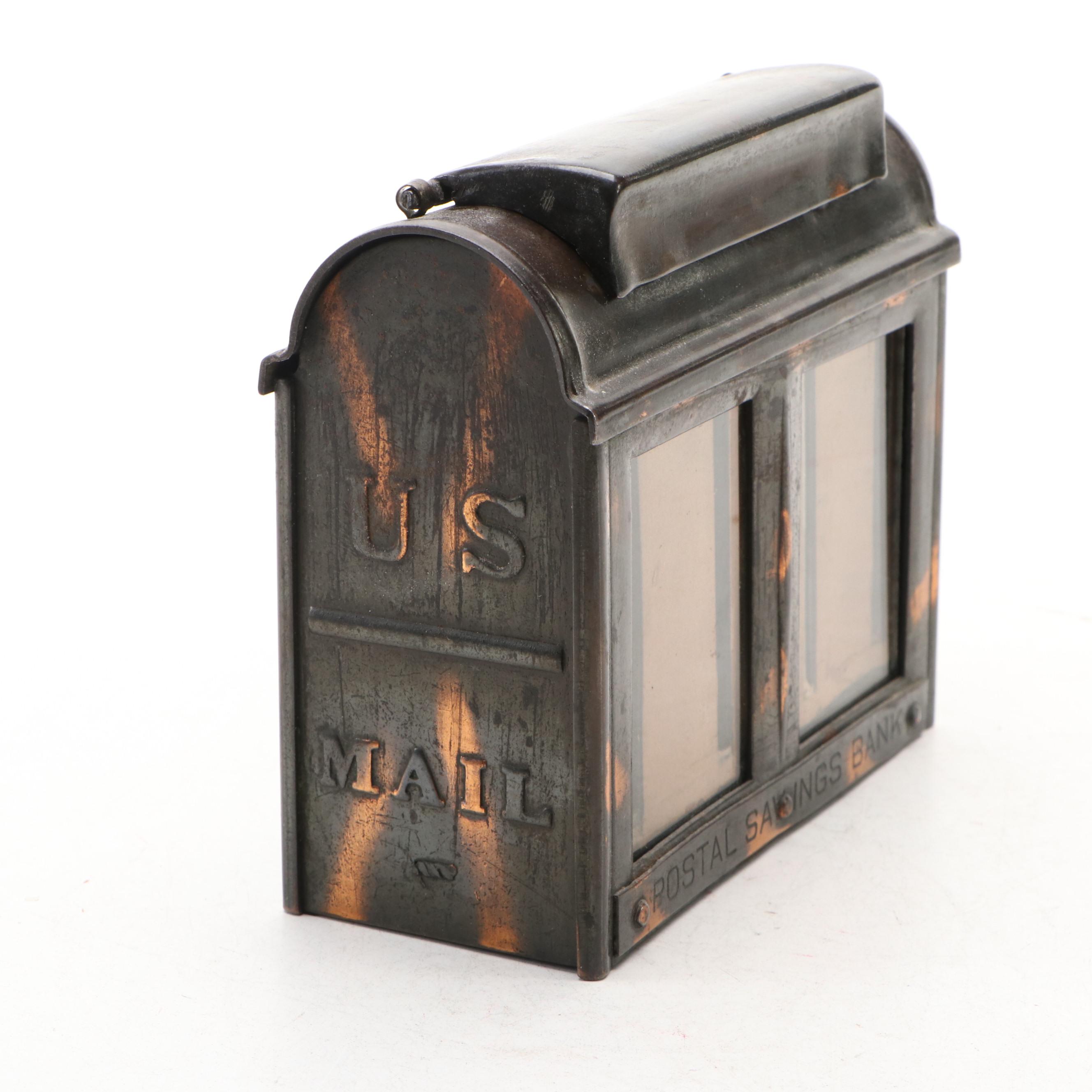 Pressed Steel U.S. Mail Box "Postal Savings Bank" Sorting Coin Bank, c. 1902