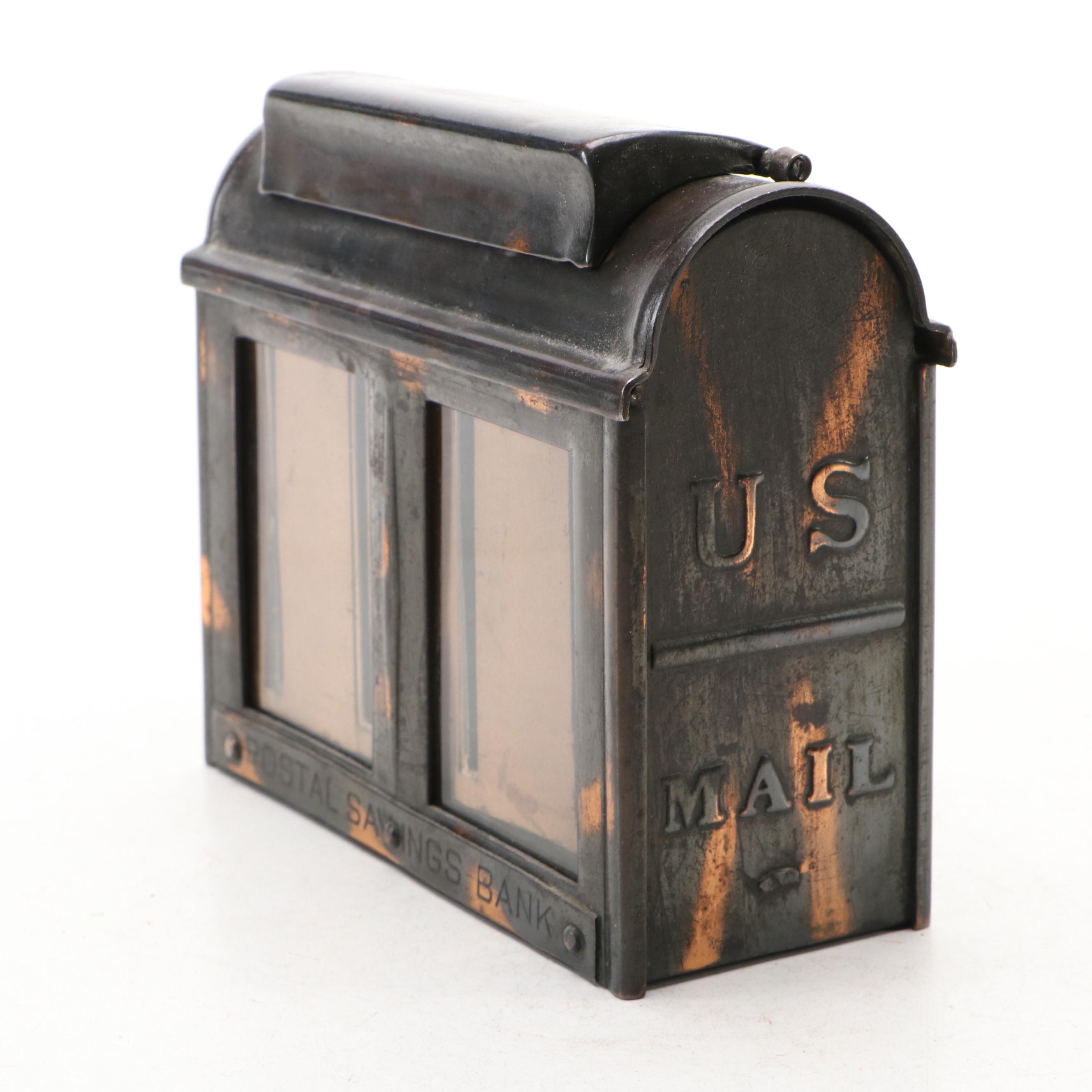 Pressed Steel U.S. Mail Box "Postal Savings Bank" Sorting Coin Bank, c. 1902