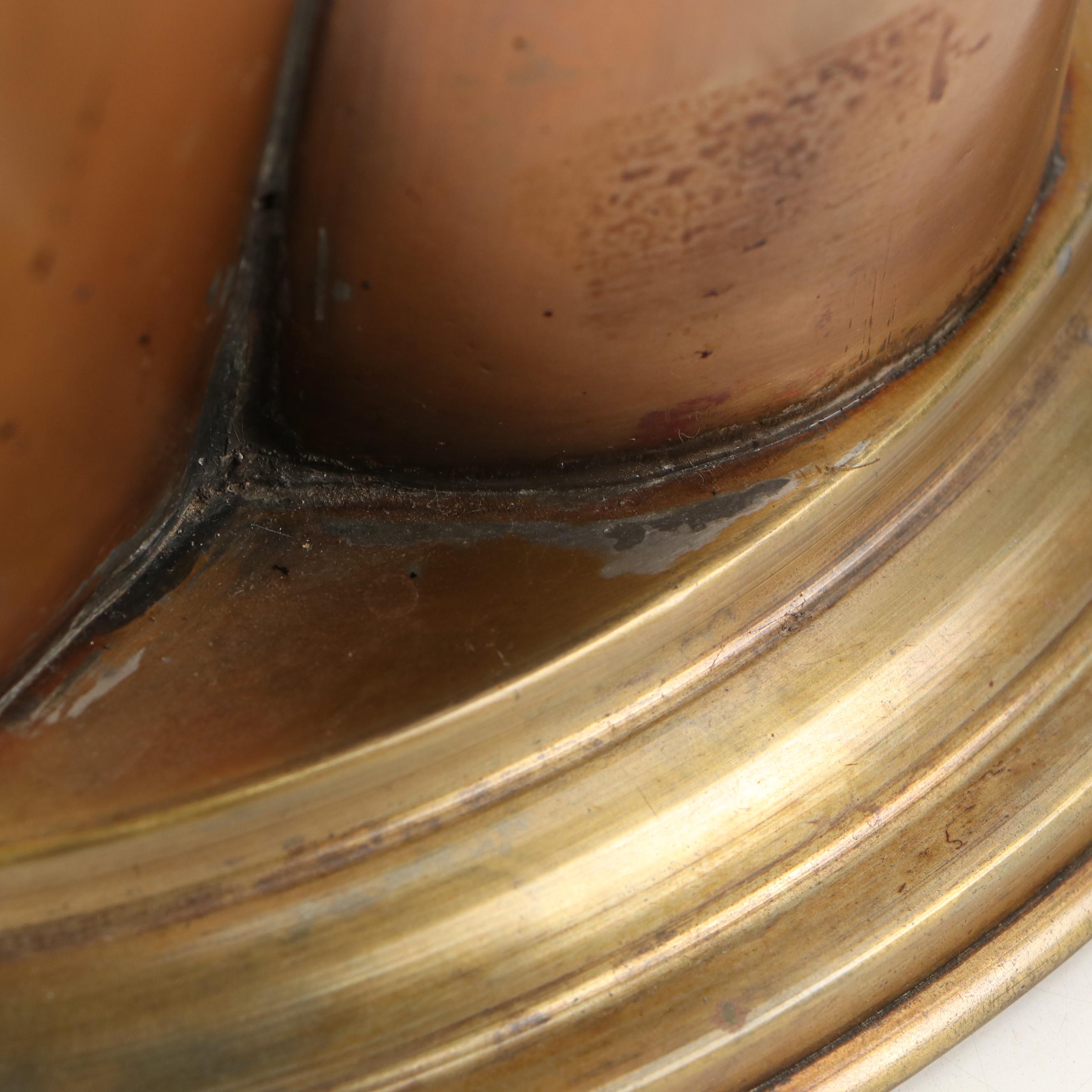 Georgian Style Brass and Copper Four Bottle Wine Chiller with Decoupage Decanter