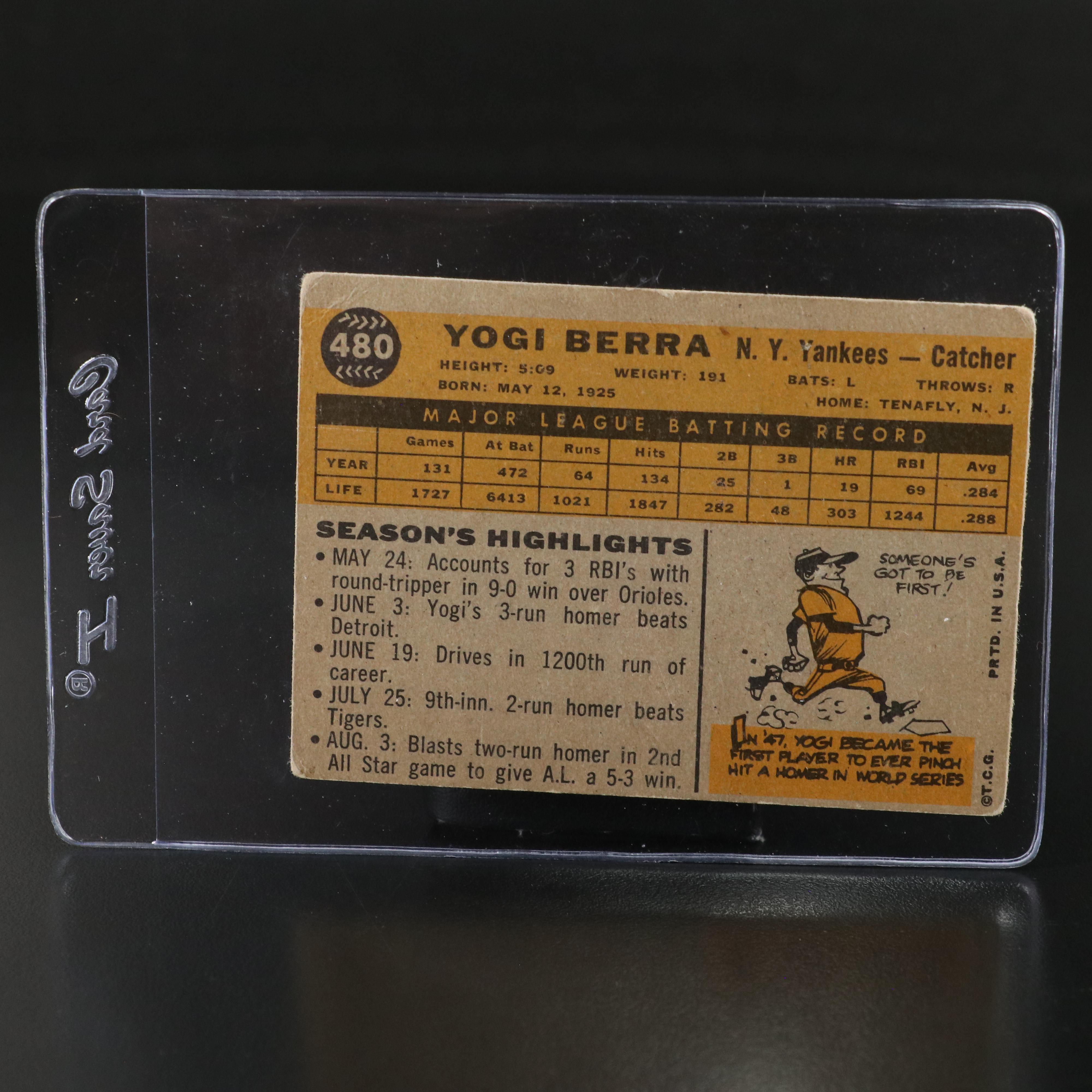 1960 Topps Yogi Berra New York Yankees Baseball Card