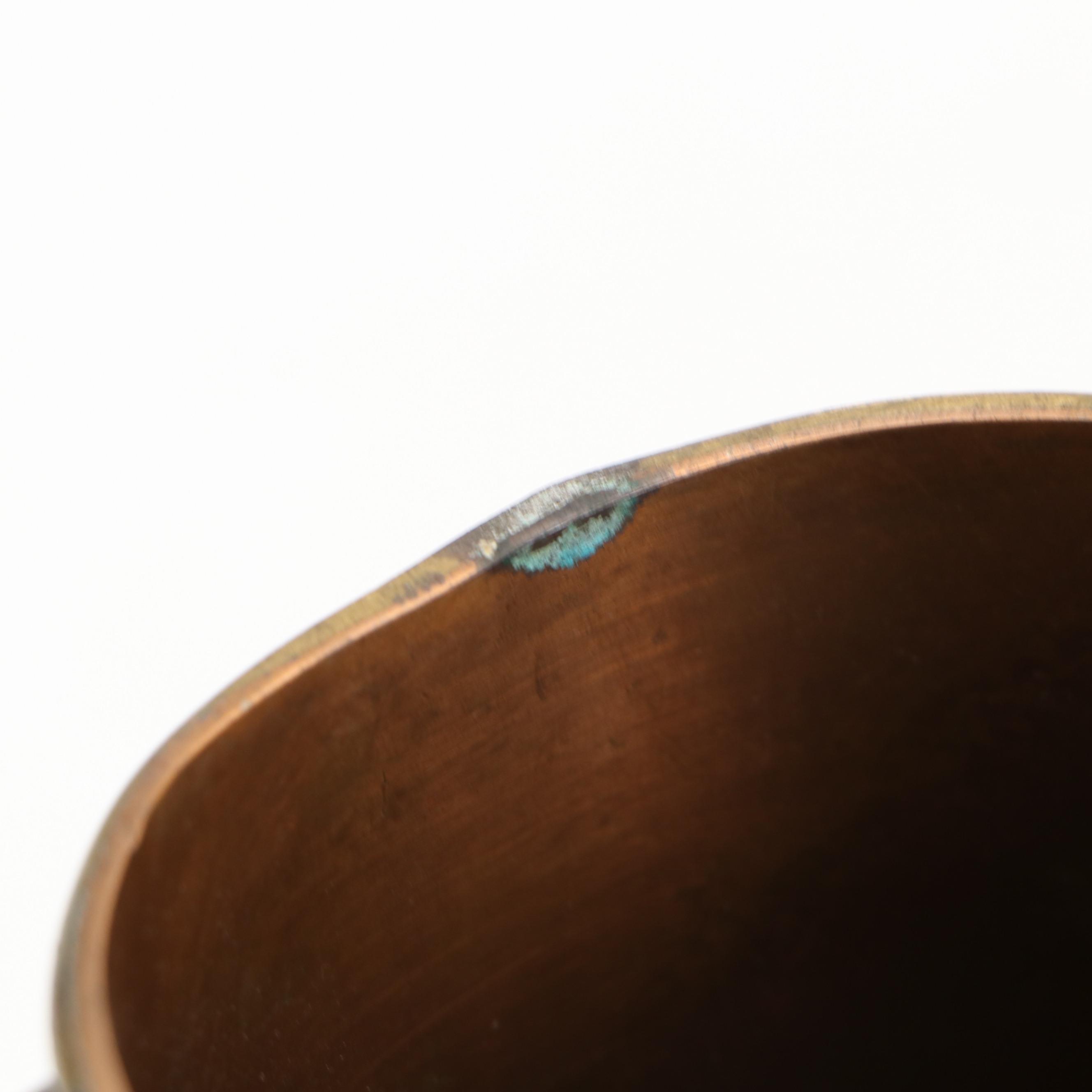 Georgian Style Brass and Copper Four Bottle Wine Chiller with Decoupage Decanter