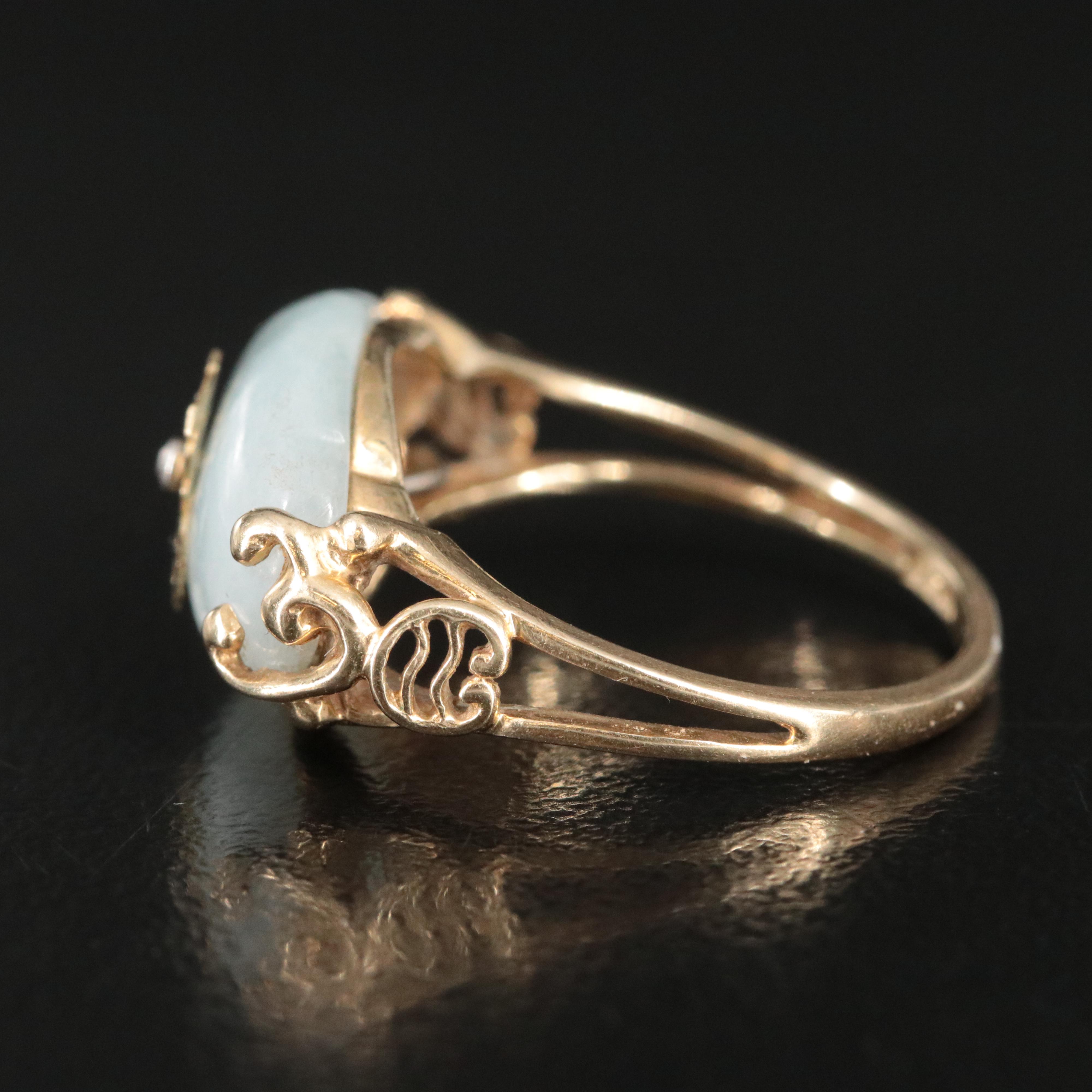 14K Jadeite "Good Fortune" Ring